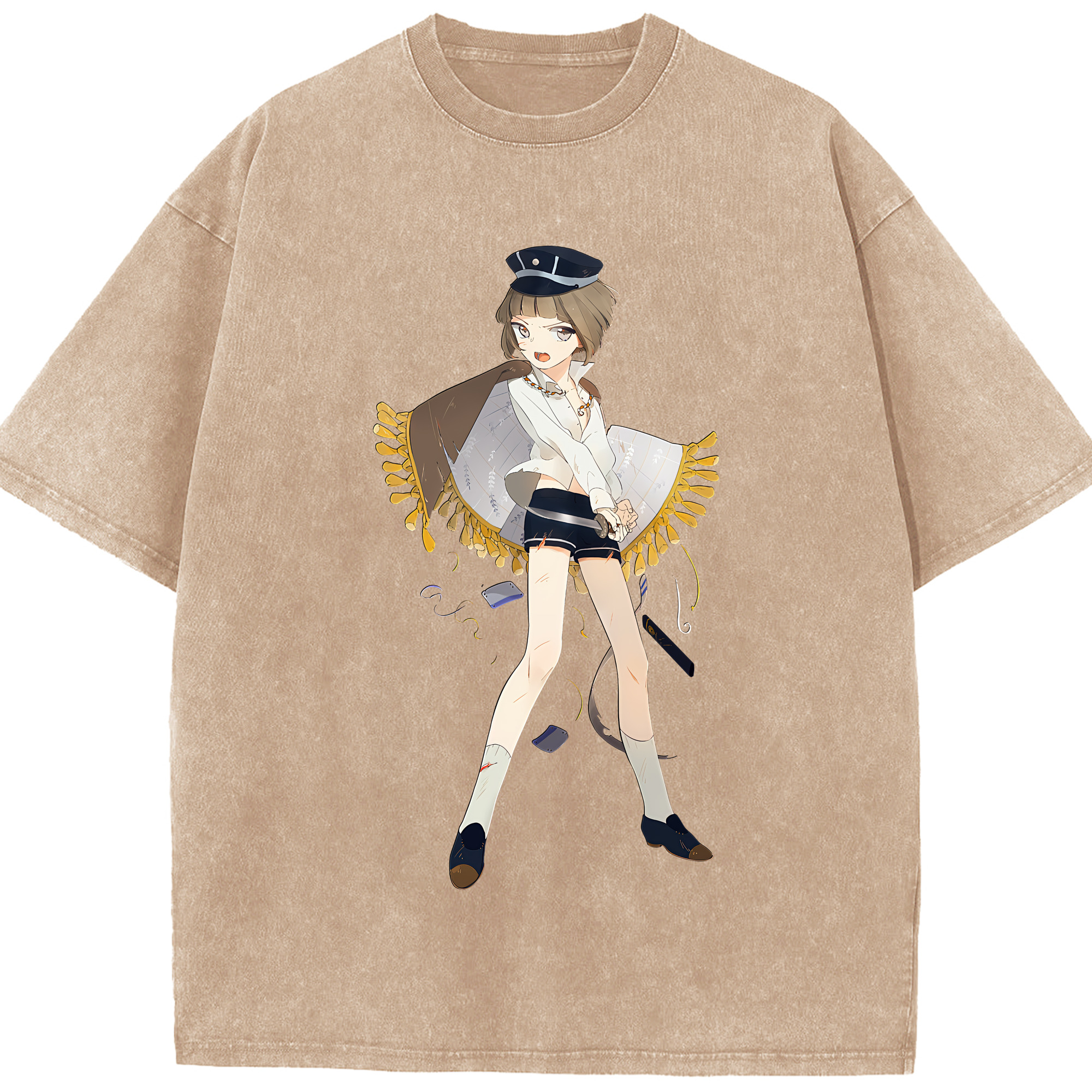 （画像用） 刀剣乱舞 Touken Ranbu 綿100% ヴィンテージ風 半袖Tシャツ（フロントプリント）