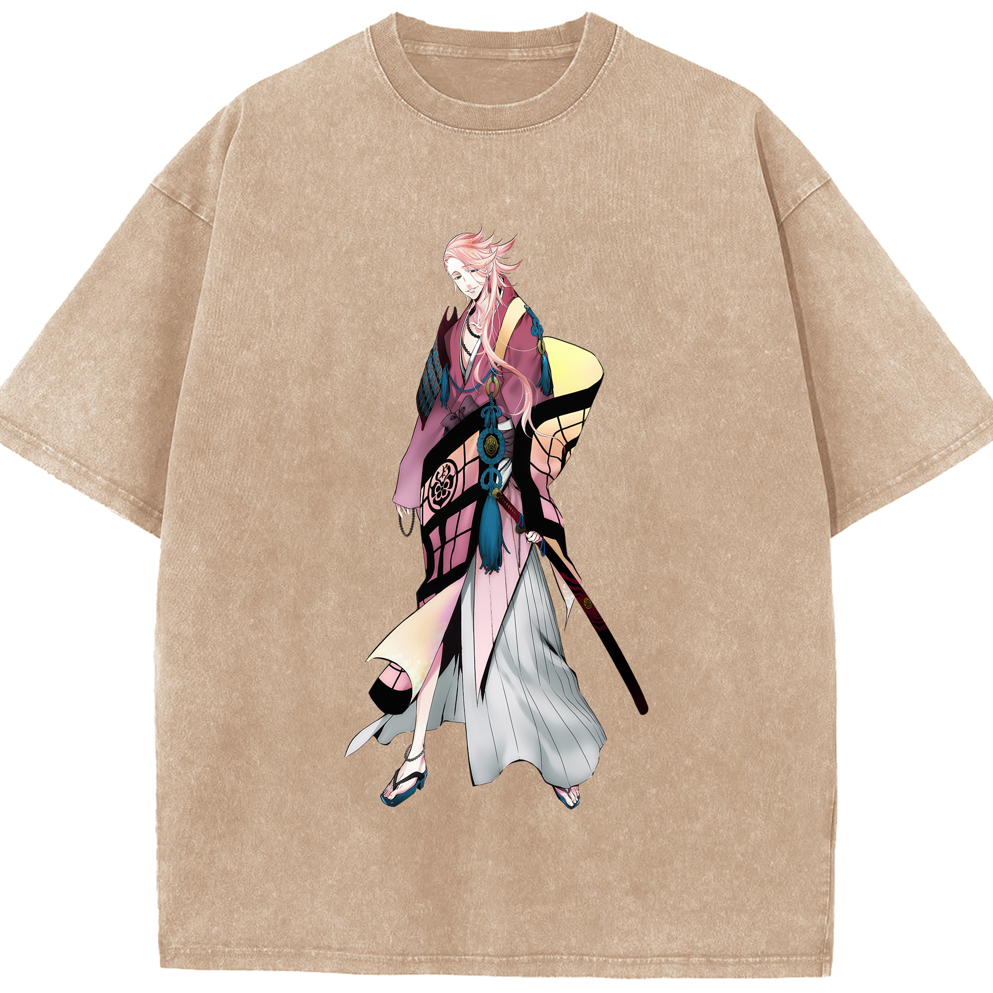 （画像用） 刀剣乱舞 Touken Ranbu 綿100% ヴィンテージ風 半袖Tシャツ（フロントプリント）