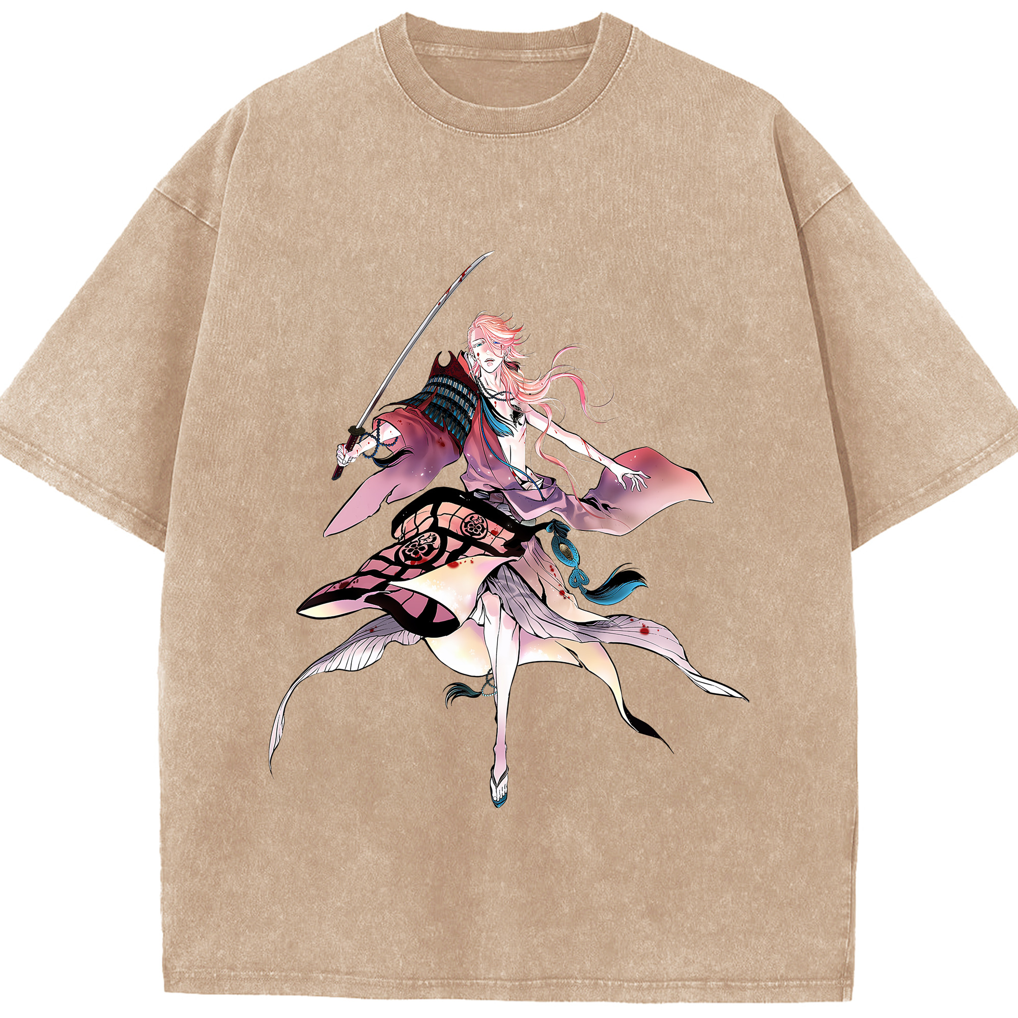 （画像用） 刀剣乱舞 Touken Ranbu 綿100% ヴィンテージ風 半袖Tシャツ（フロントプリント）