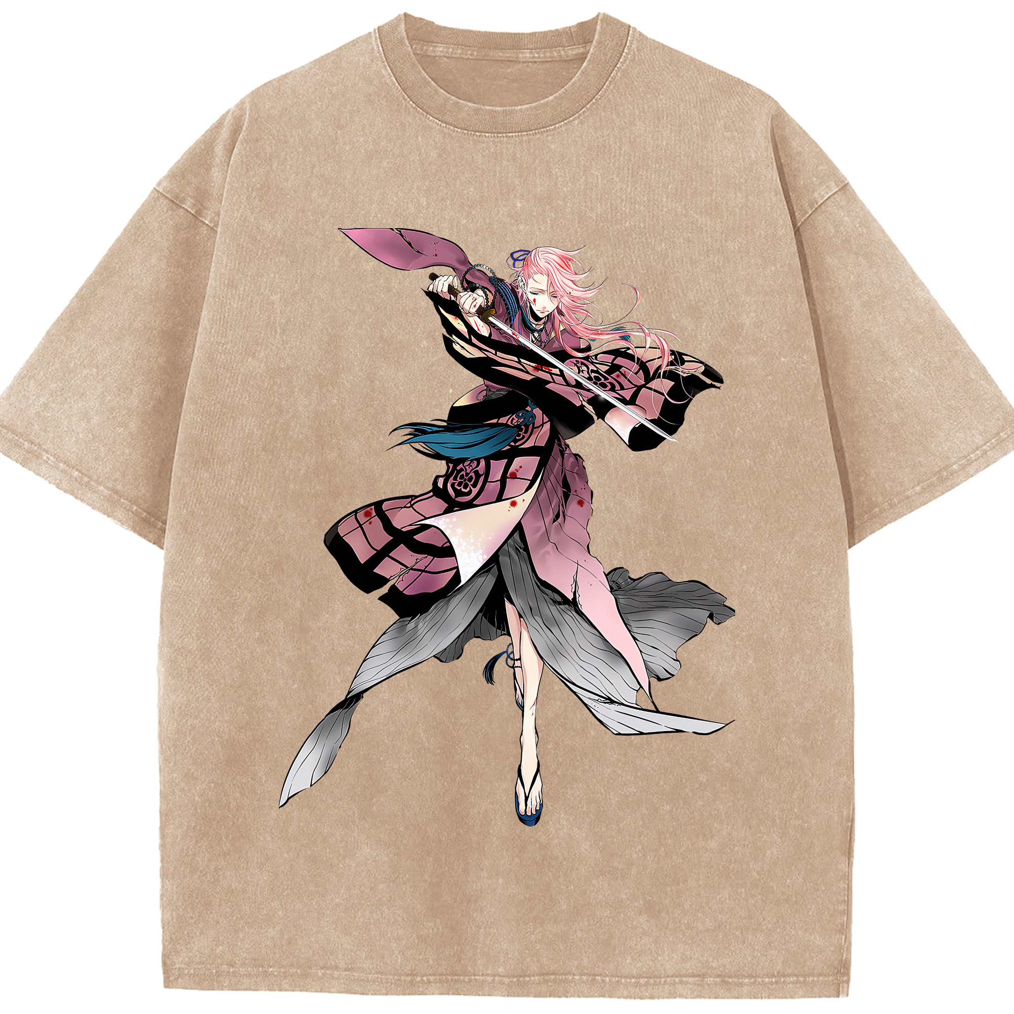 （画像用） 刀剣乱舞 Touken Ranbu 綿100% ヴィンテージ風 半袖Tシャツ（フロントプリント）
