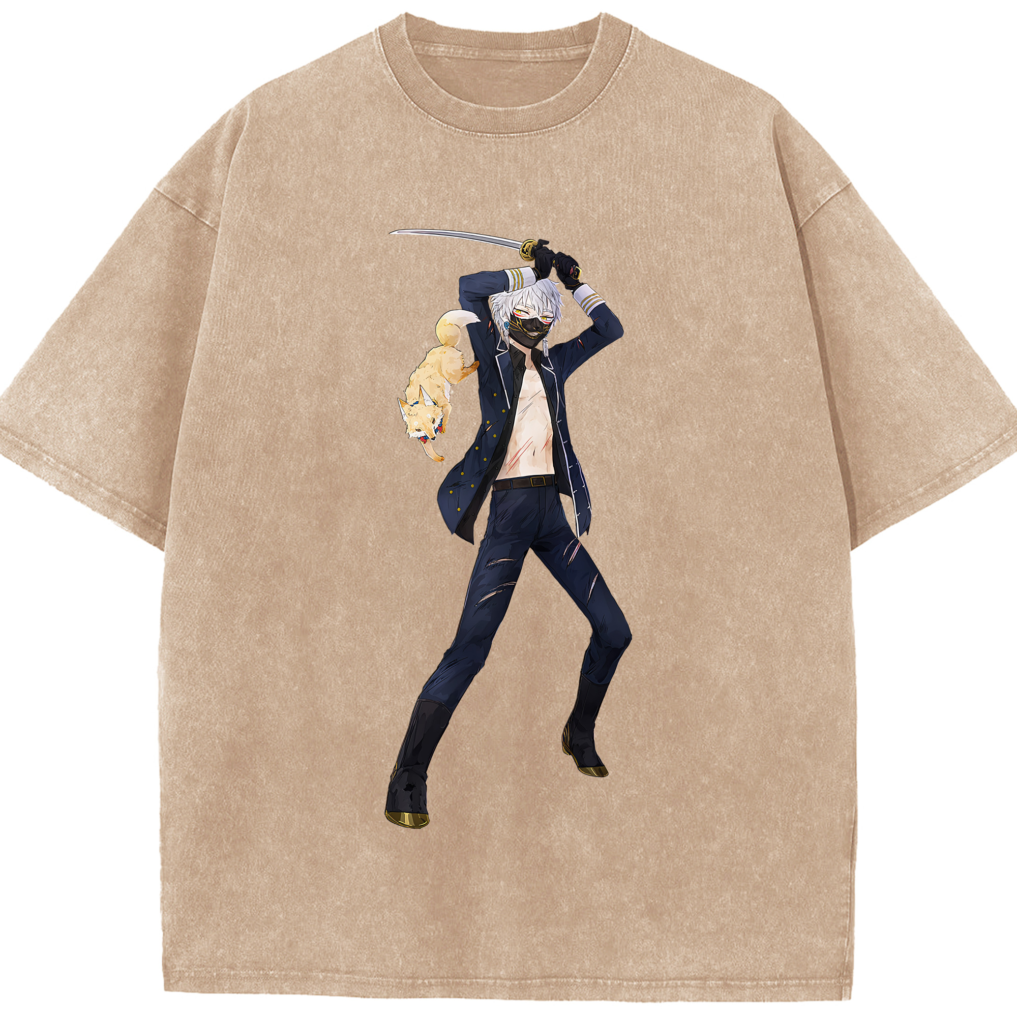 （画像用） 刀剣乱舞 Touken Ranbu 綿100% ヴィンテージ風 半袖Tシャツ（フロントプリント）