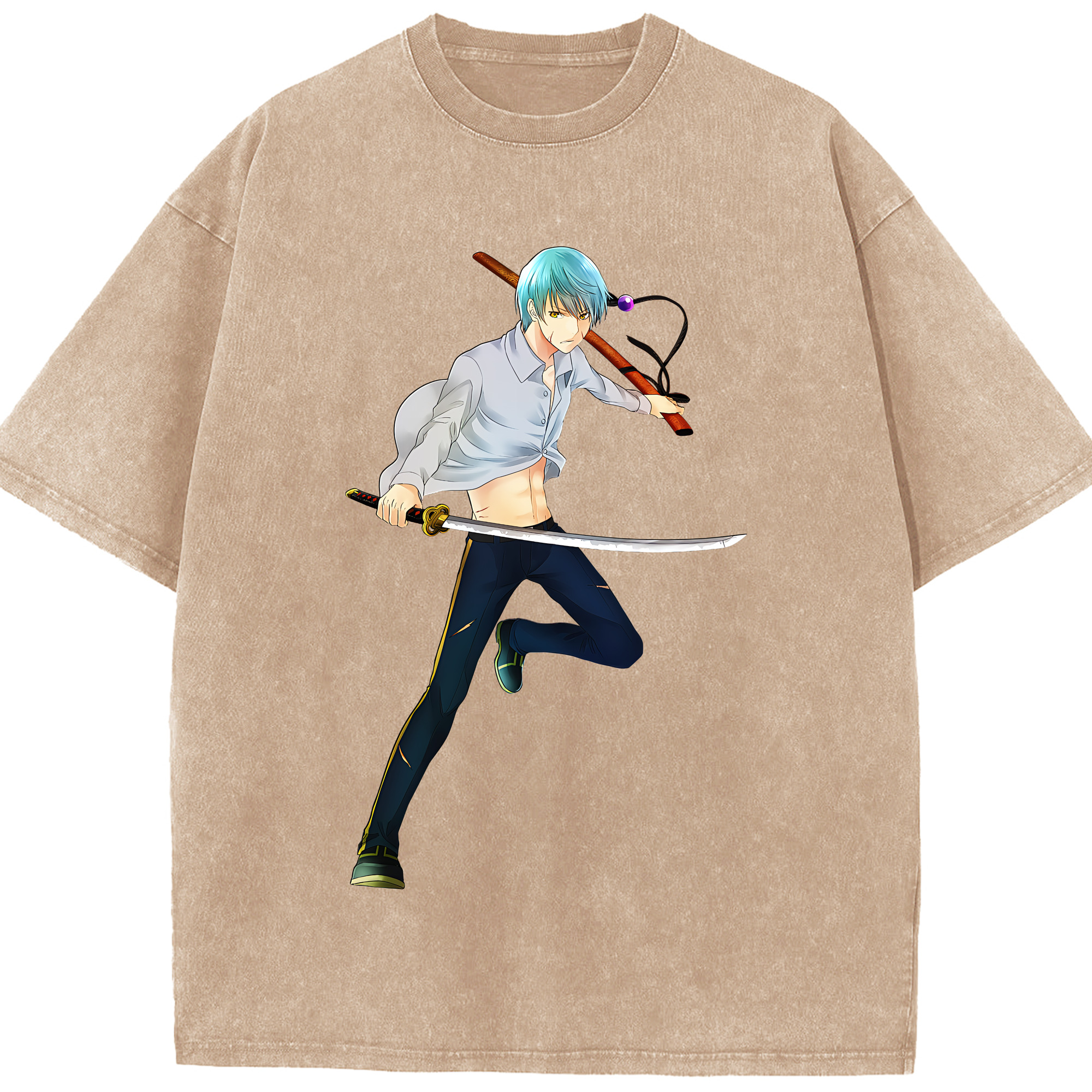 （画像用） 刀剣乱舞 Touken Ranbu 綿100% ヴィンテージ風 半袖Tシャツ（フロントプリント）