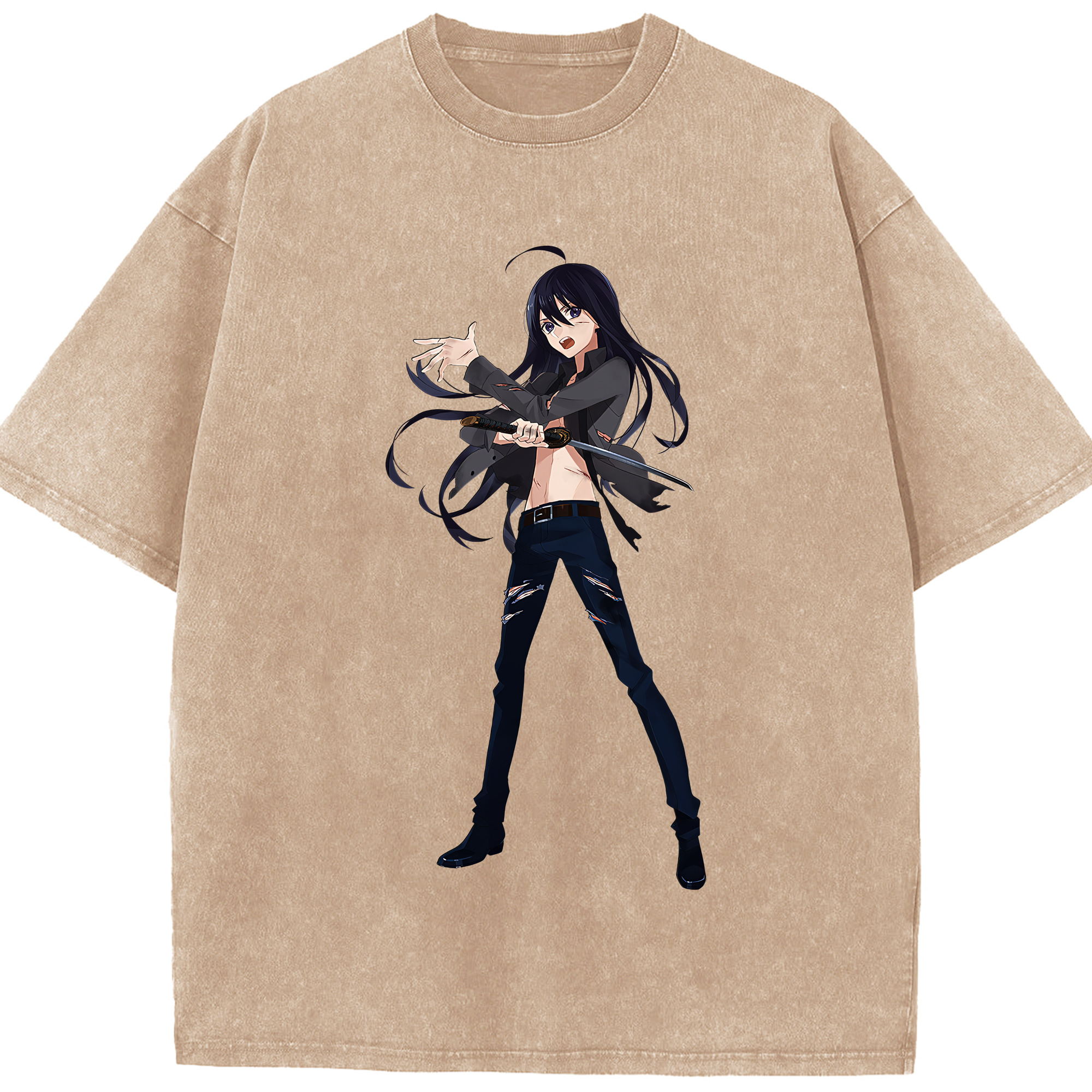 （画像用） 刀剣乱舞 Touken Ranbu 綿100% ヴィンテージ風 半袖Tシャツ（フロントプリント）