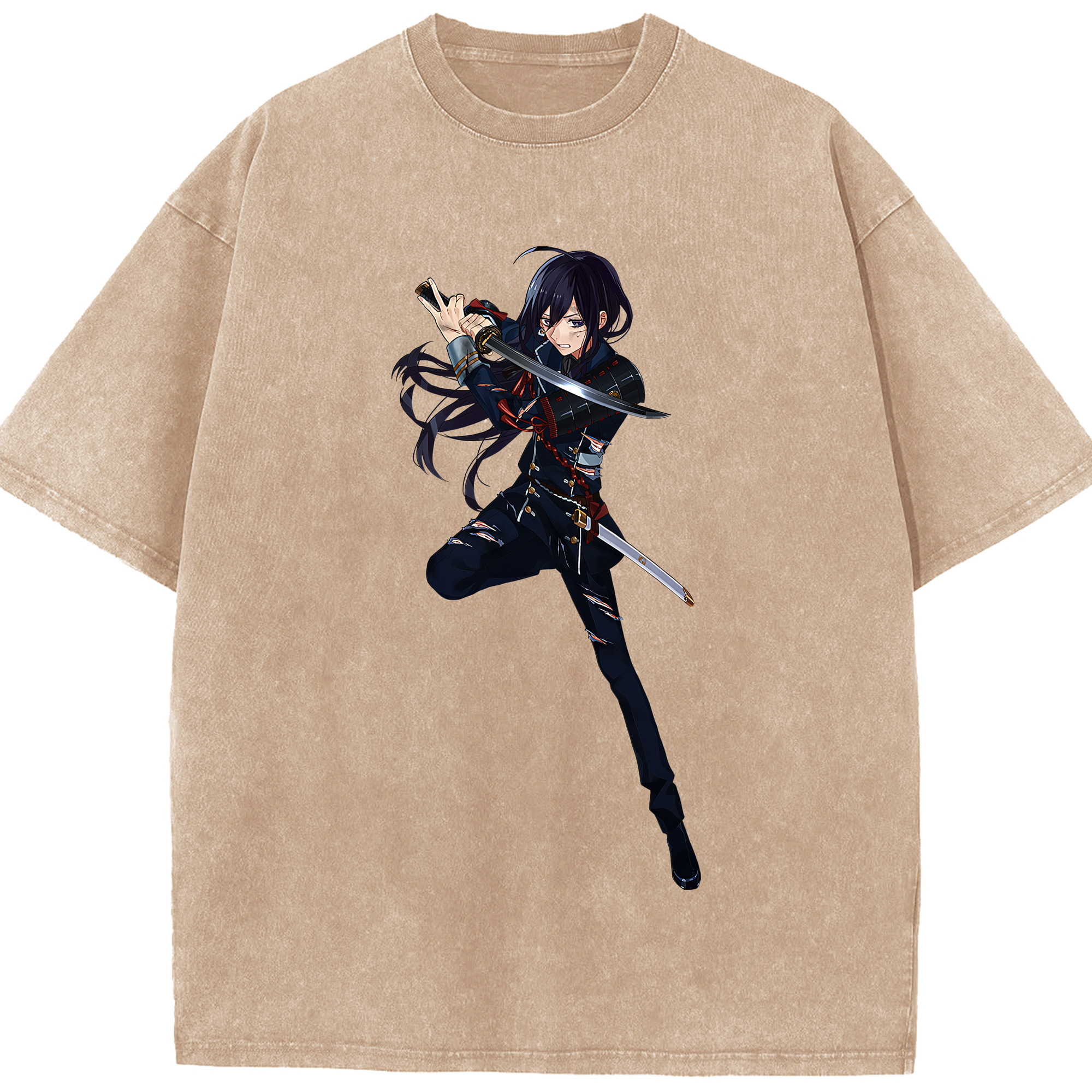 （画像用） 刀剣乱舞 Touken Ranbu 綿100% ヴィンテージ風 半袖Tシャツ（フロントプリント）