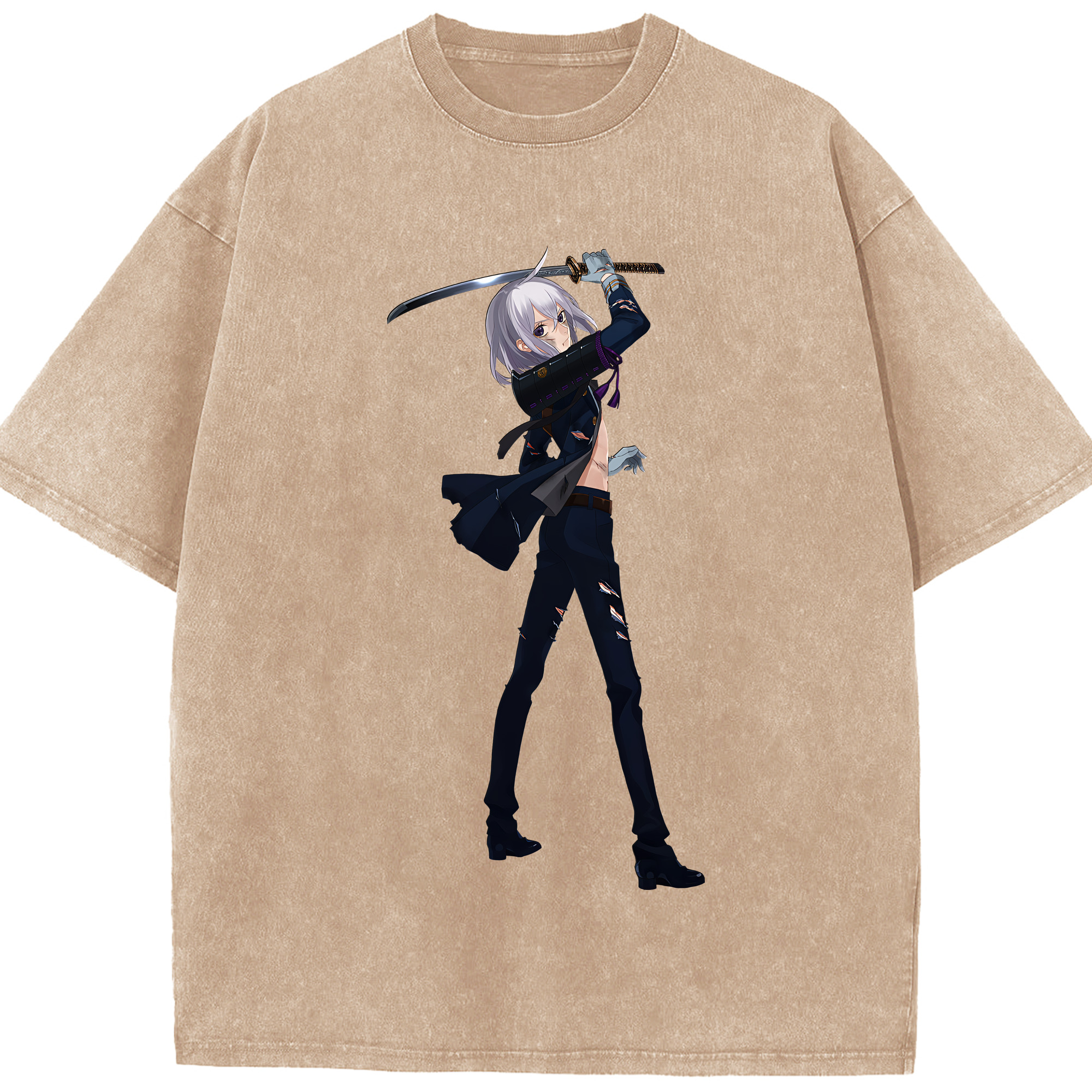 （画像用） 刀剣乱舞 Touken Ranbu 綿100% ヴィンテージ風 半袖Tシャツ（フロントプリント）