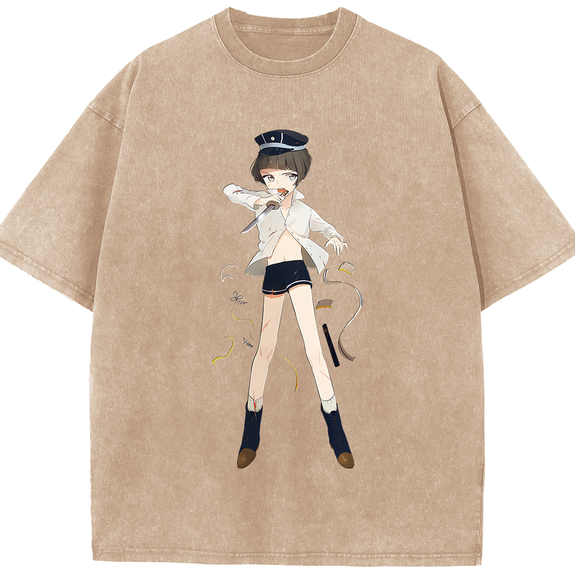 （画像用） 刀剣乱舞 Touken Ranbu 綿100% ヴィンテージ風 半袖Tシャツ（フロントプリント）