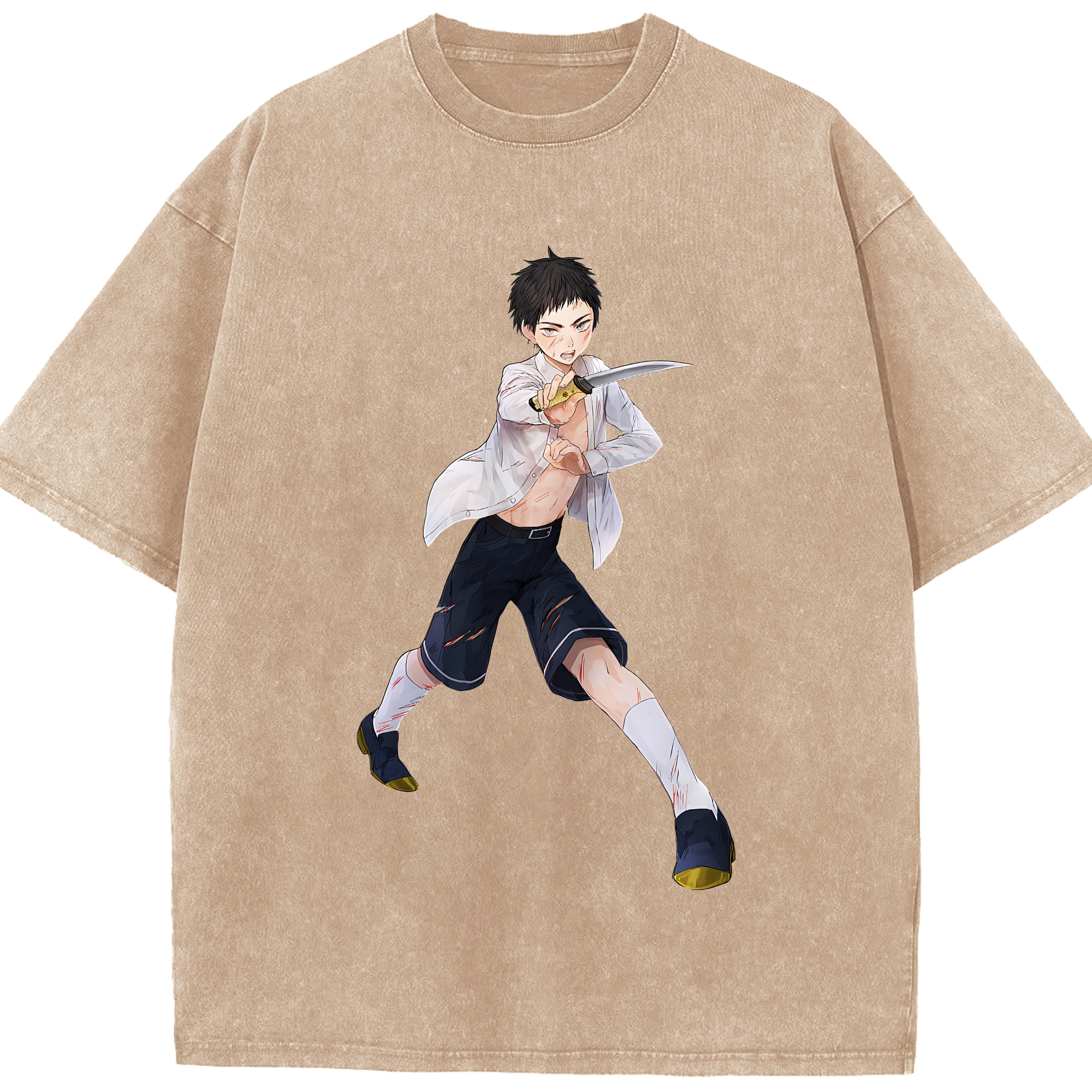 （画像用） 刀剣乱舞 Touken Ranbu 綿100% ヴィンテージ風 半袖Tシャツ（フロントプリント）