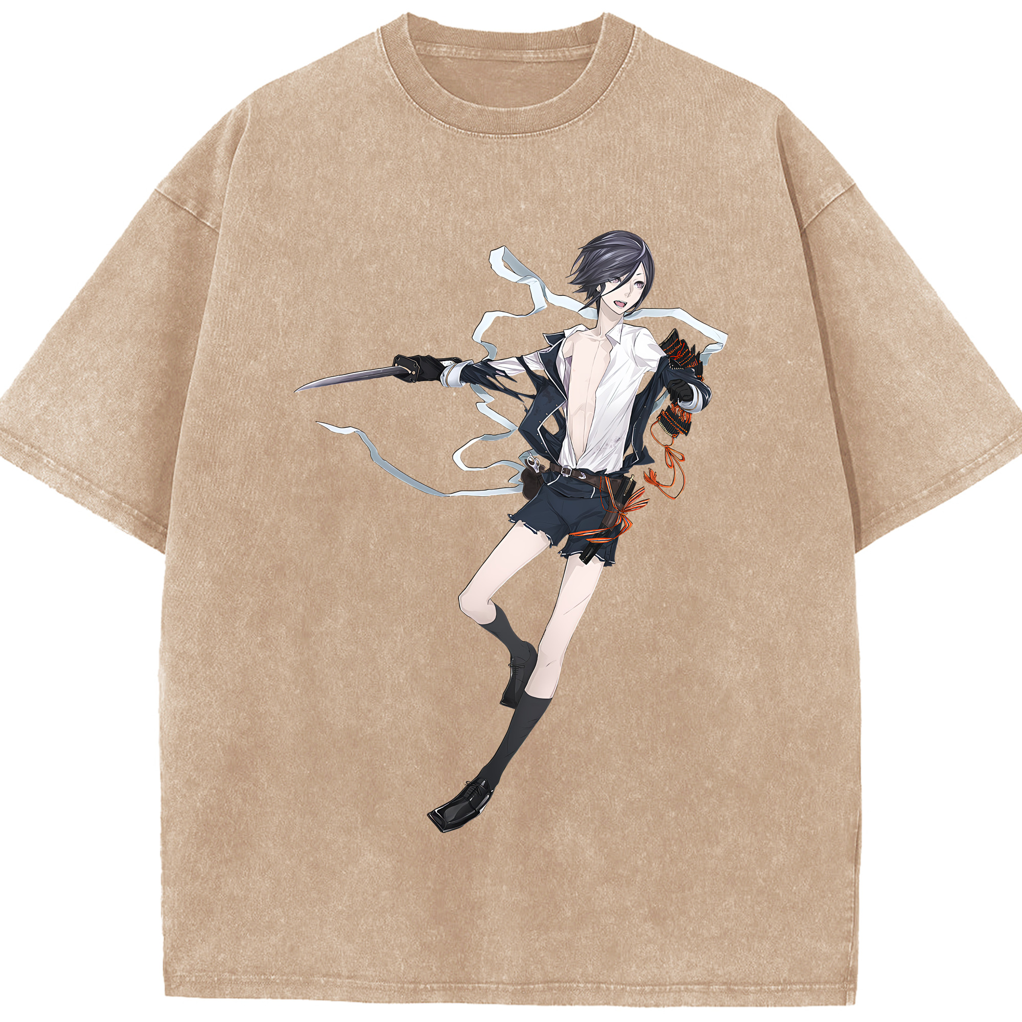 （画像用） 刀剣乱舞 Touken Ranbu 綿100% ヴィンテージ風 半袖Tシャツ（フロントプリント）