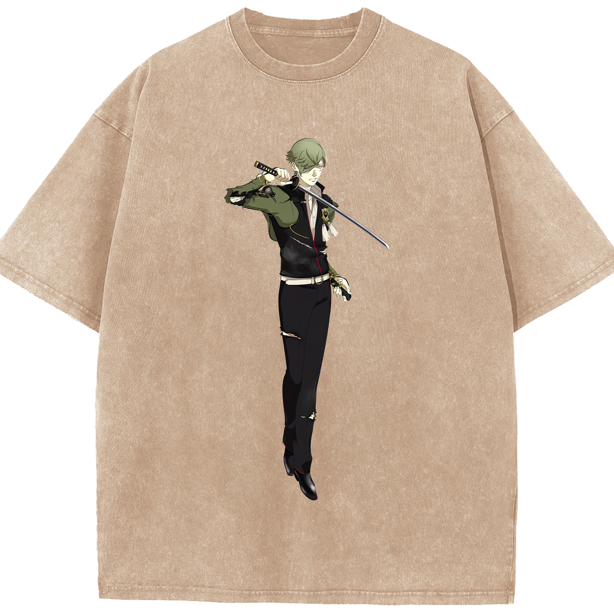 （画像用） 刀剣乱舞 Touken Ranbu 綿100% ヴィンテージ風 半袖Tシャツ（フロントプリント）