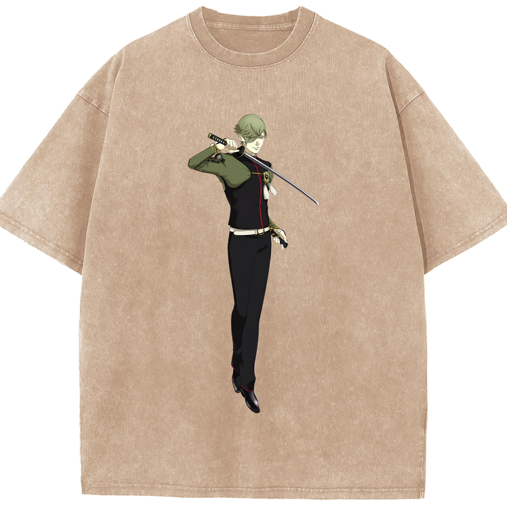 （画像用） 刀剣乱舞 Touken Ranbu 綿100% ヴィンテージ風 半袖Tシャツ（フロントプリント）
