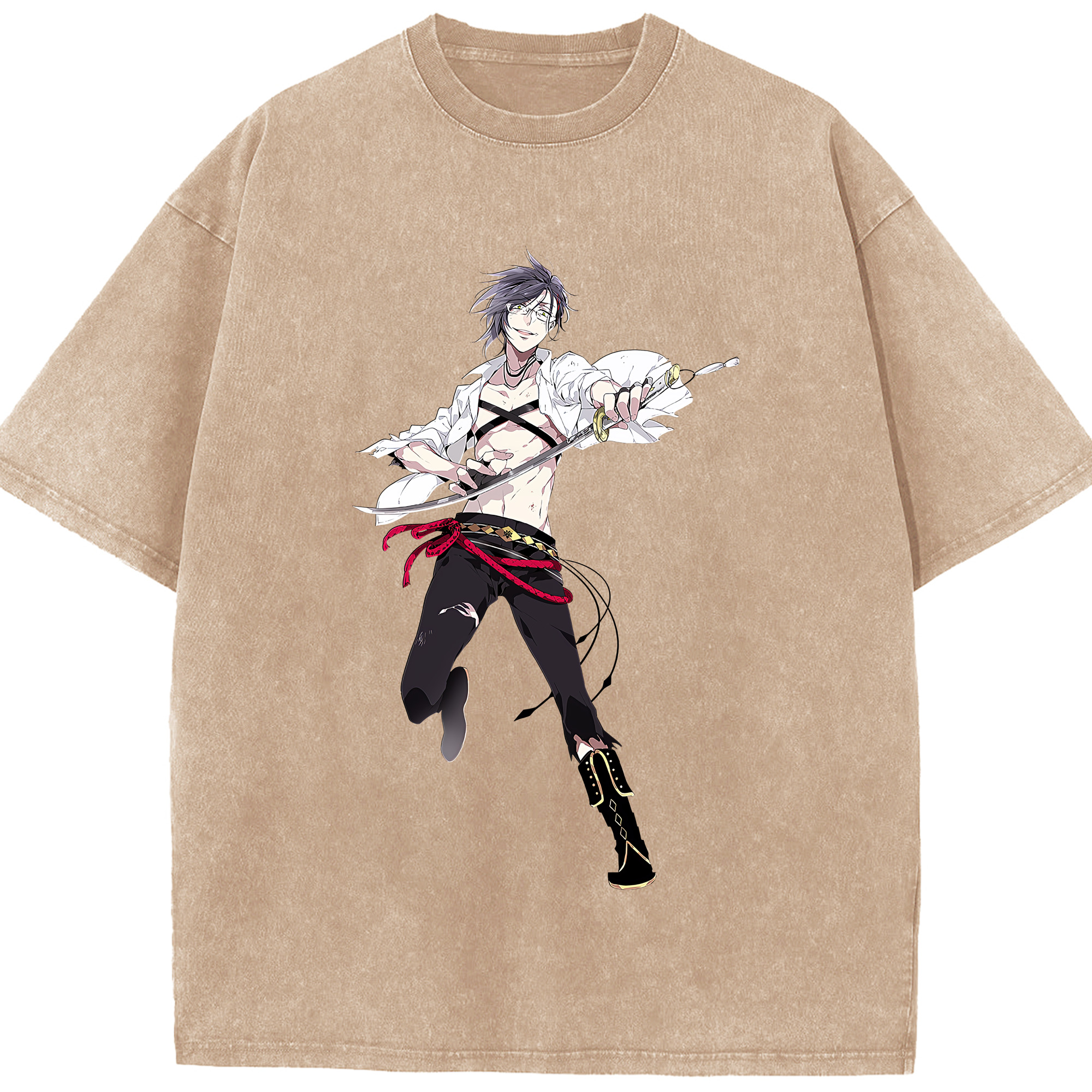 （画像用） 刀剣乱舞 Touken Ranbu 綿100% ヴィンテージ風 半袖Tシャツ（フロントプリント）