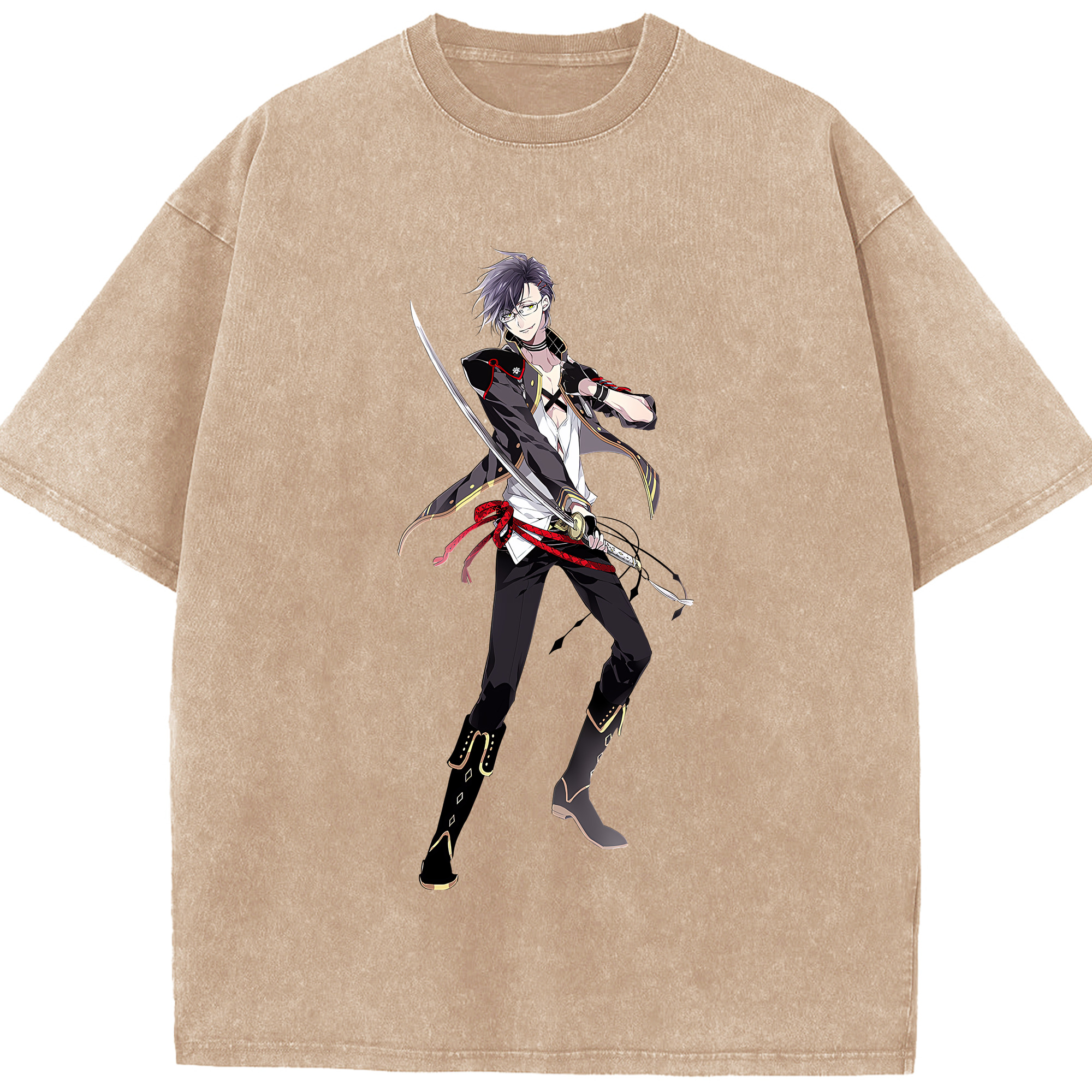 （画像用） 刀剣乱舞 Touken Ranbu 綿100% ヴィンテージ風 半袖Tシャツ（フロントプリント）