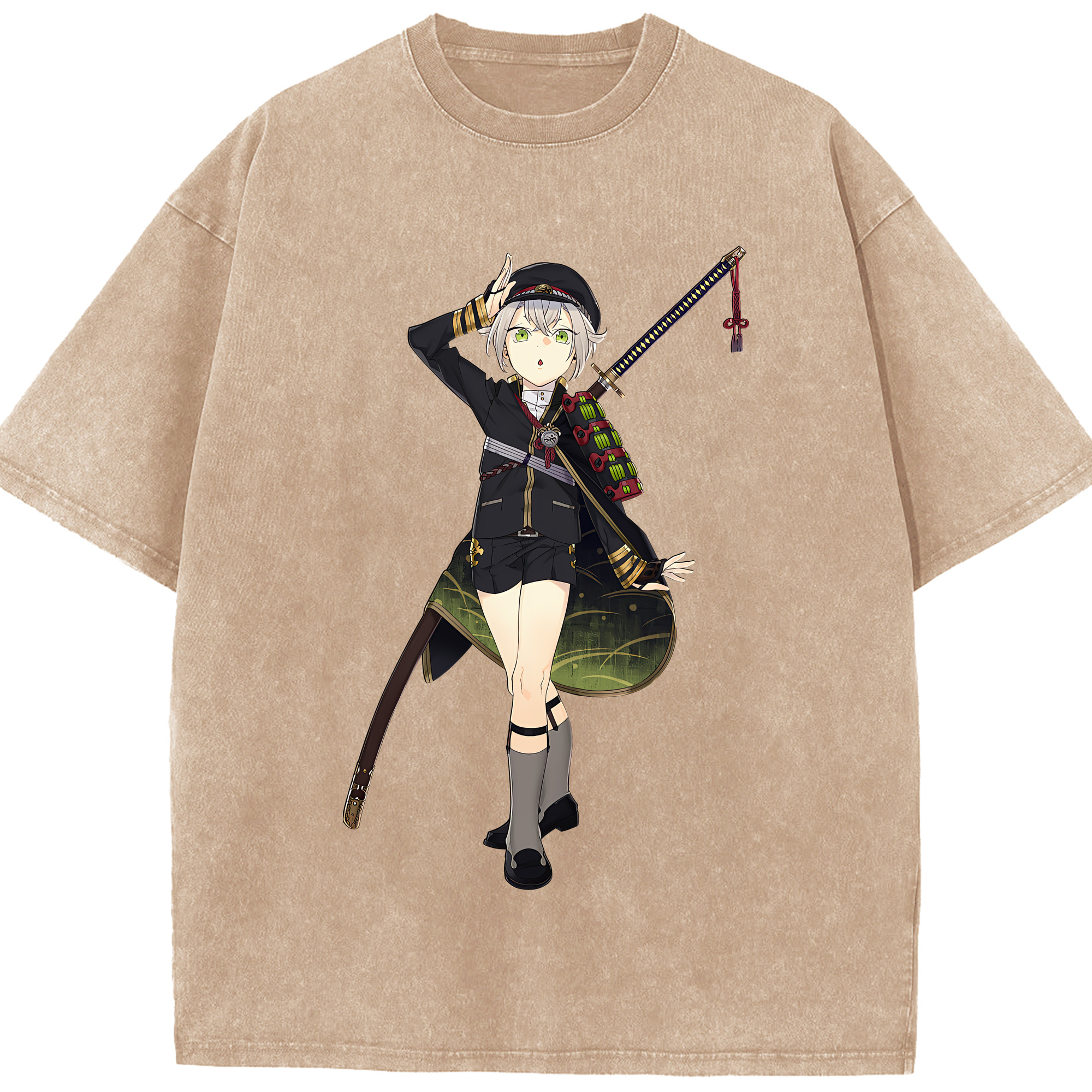 （画像用） 刀剣乱舞 Touken Ranbu 綿100% ヴィンテージ風 半袖Tシャツ（フロントプリント）