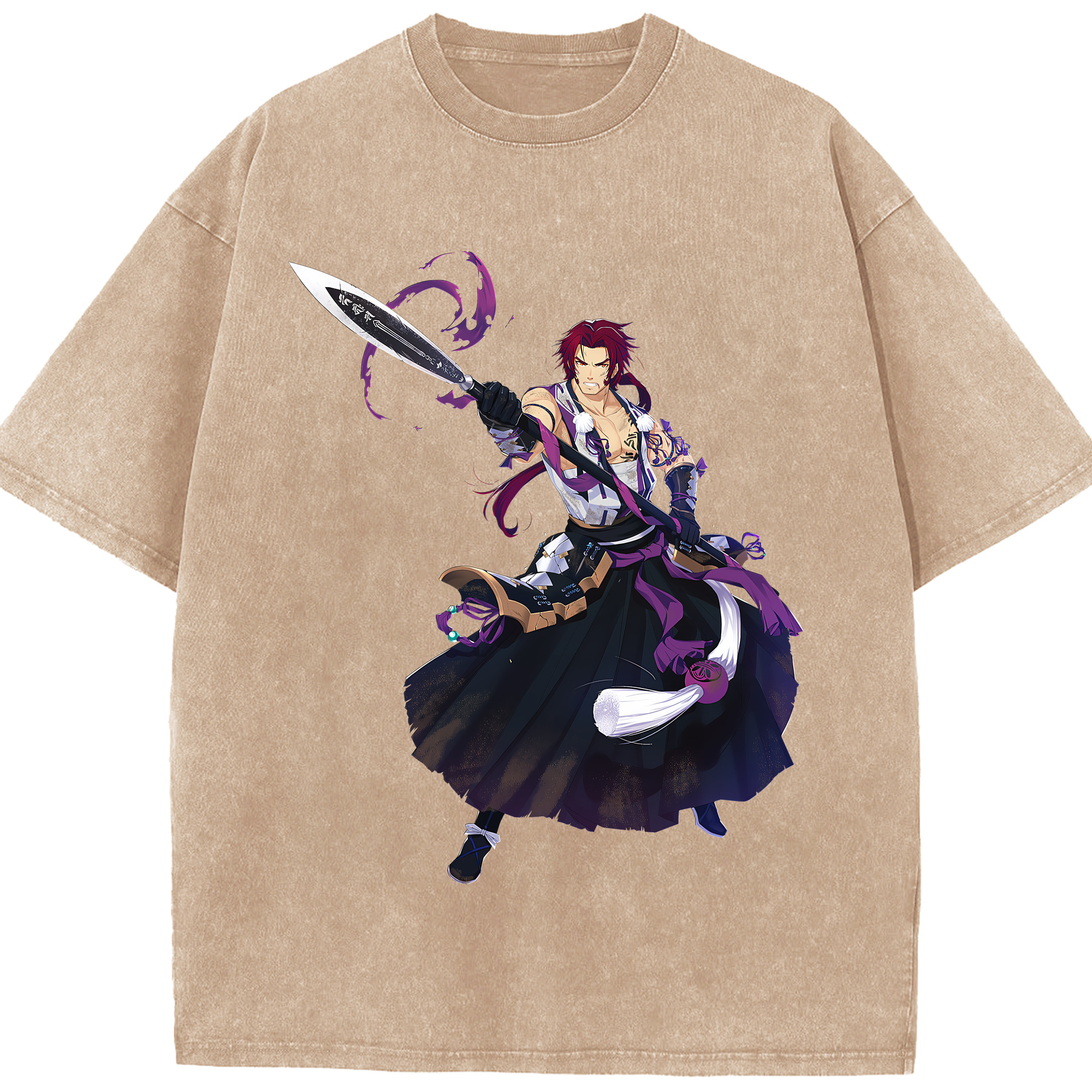 （画像用） 刀剣乱舞 Touken Ranbu 綿100% ヴィンテージ風 半袖Tシャツ（フロントプリント）