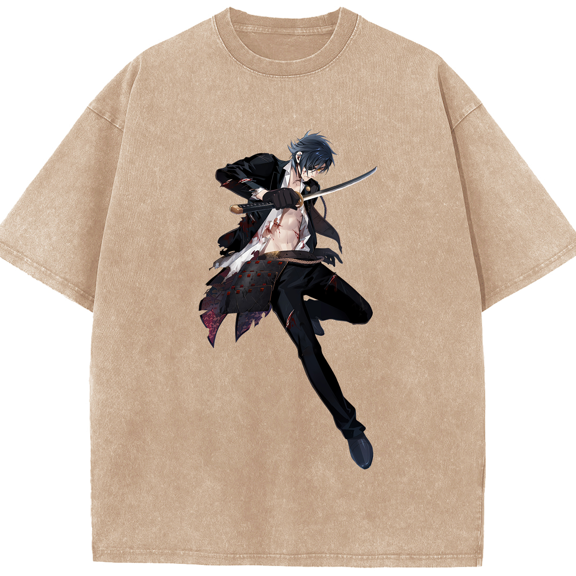 （画像用） 刀剣乱舞 Touken Ranbu 綿100% ヴィンテージ風 半袖Tシャツ（フロントプリント）