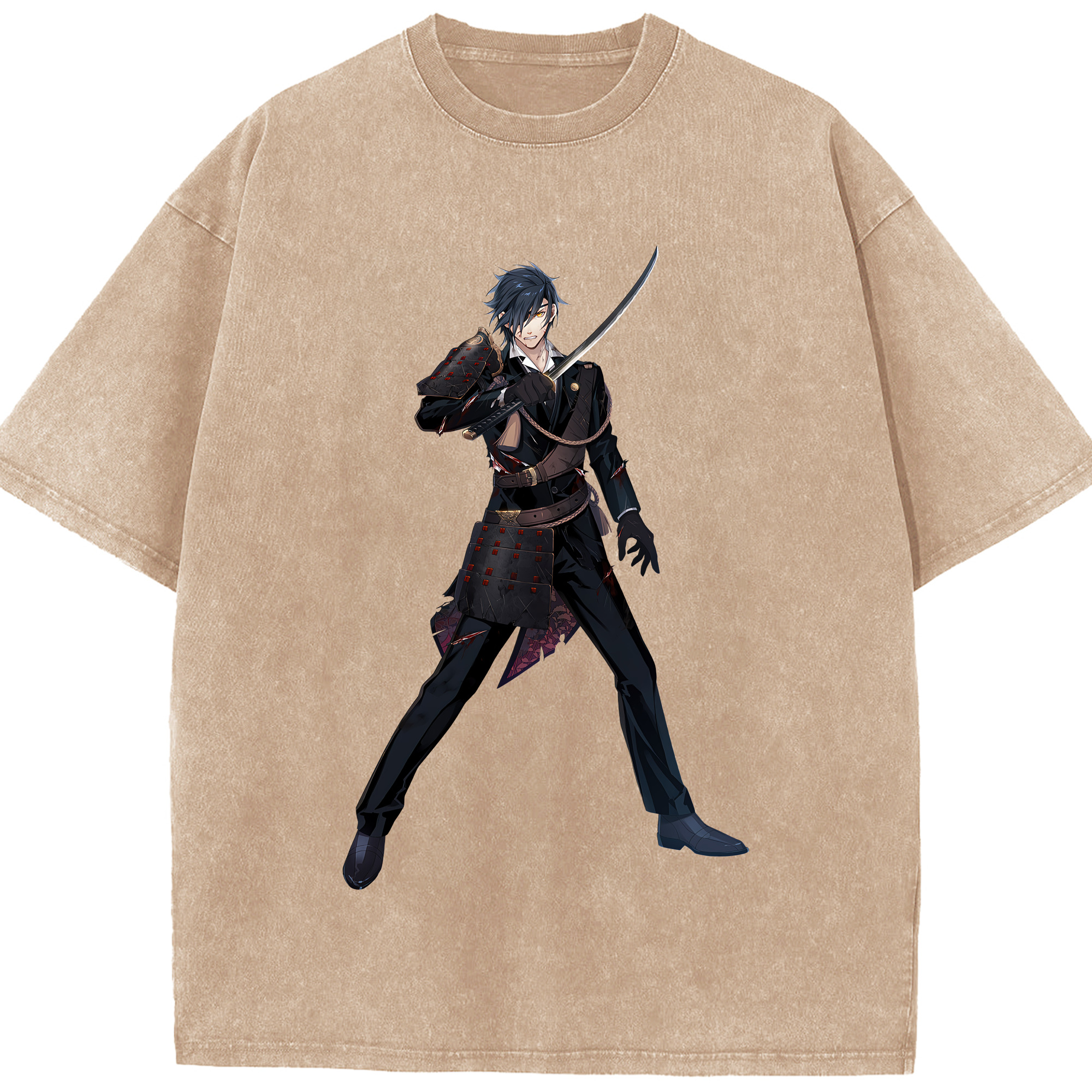 （画像用） 刀剣乱舞 Touken Ranbu 綿100% ヴィンテージ風 半袖Tシャツ（フロントプリント）