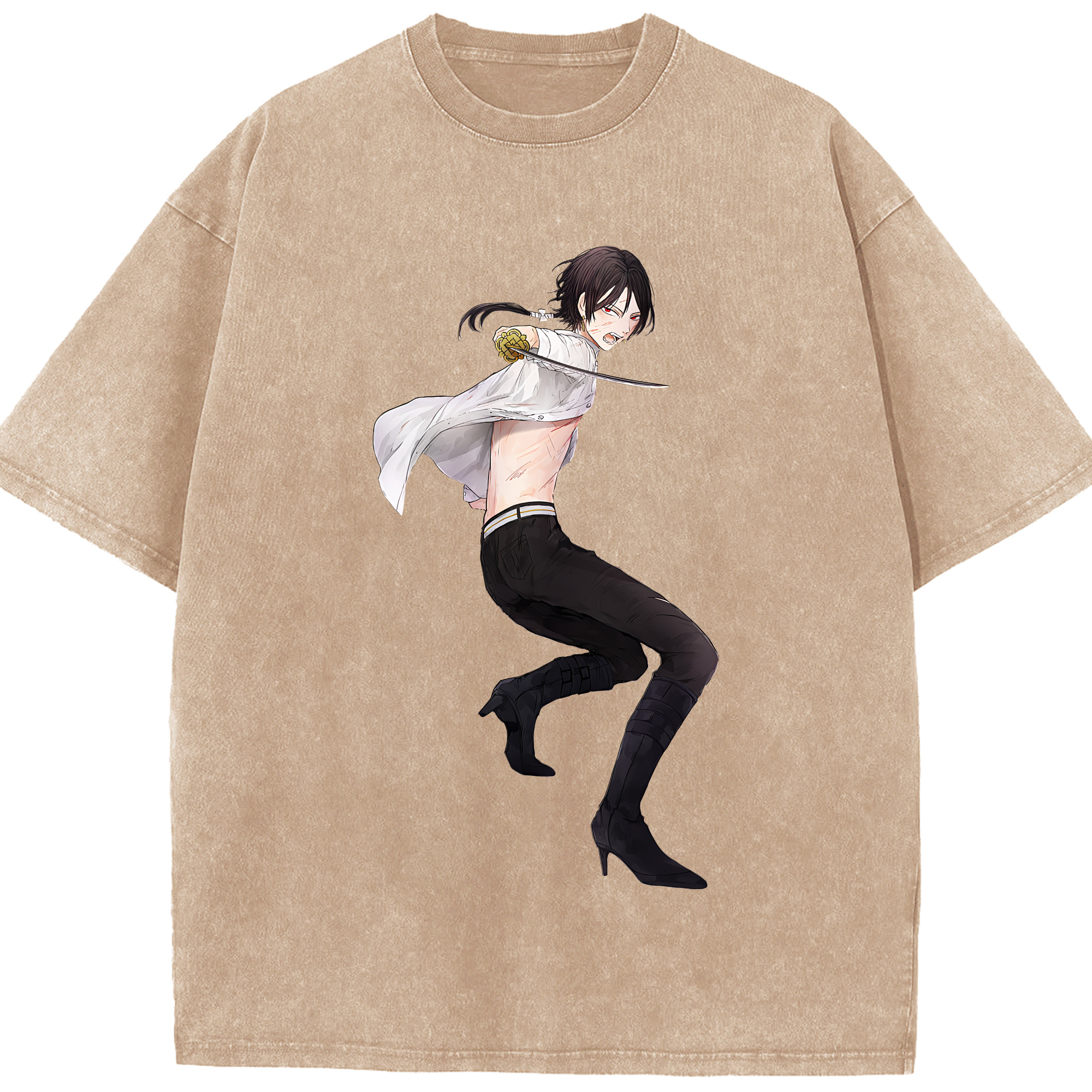 （画像用） 刀剣乱舞 Touken Ranbu 綿100% ヴィンテージ風 半袖Tシャツ（フロントプリント）