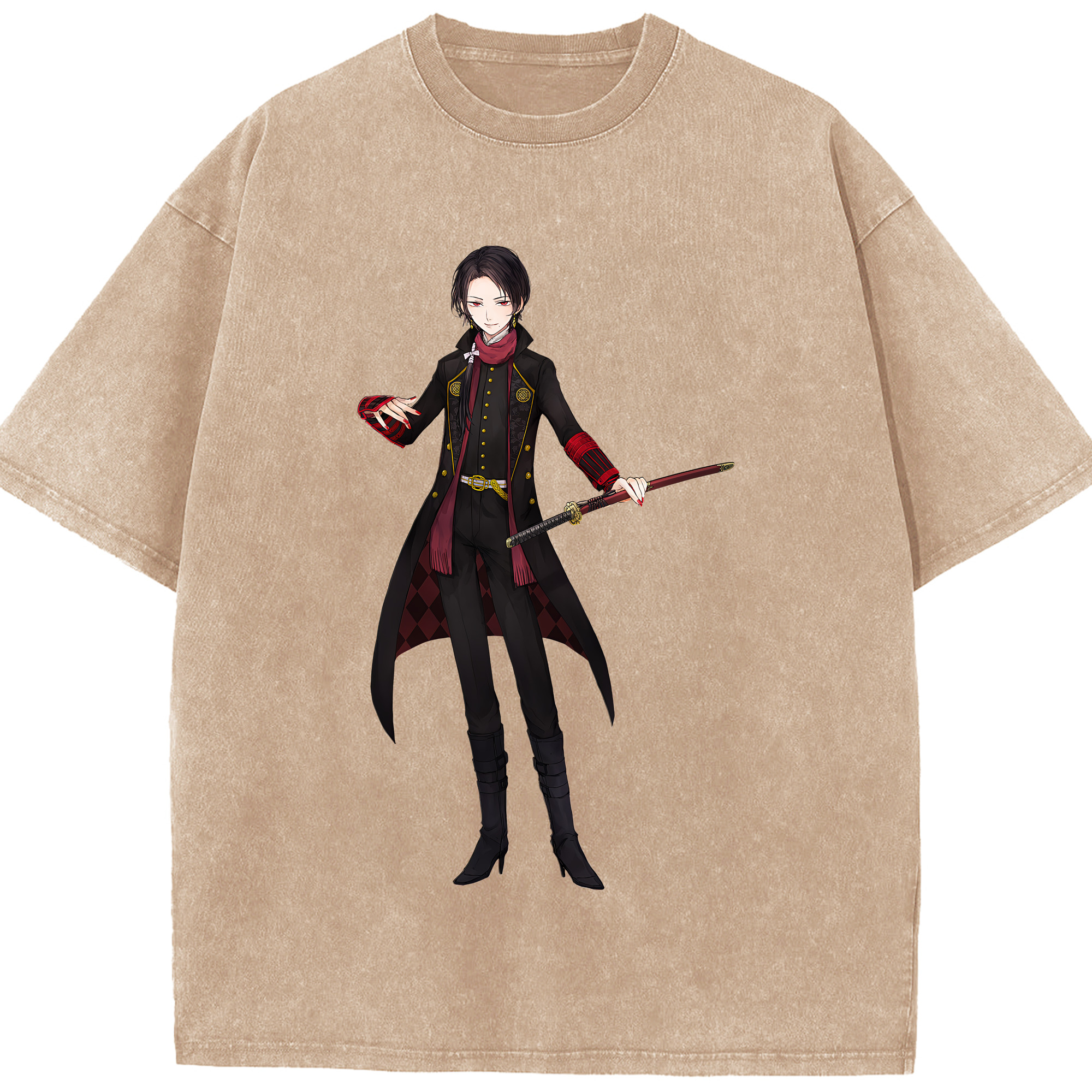 （画像用） 刀剣乱舞 Touken Ranbu 綿100% ヴィンテージ風 半袖Tシャツ（フロントプリント）