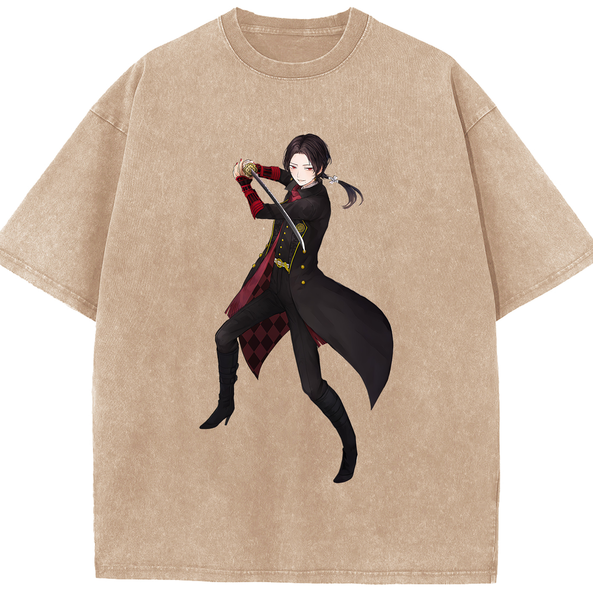 （画像用） 刀剣乱舞 Touken Ranbu 綿100% ヴィンテージ風 半袖Tシャツ（フロントプリント）