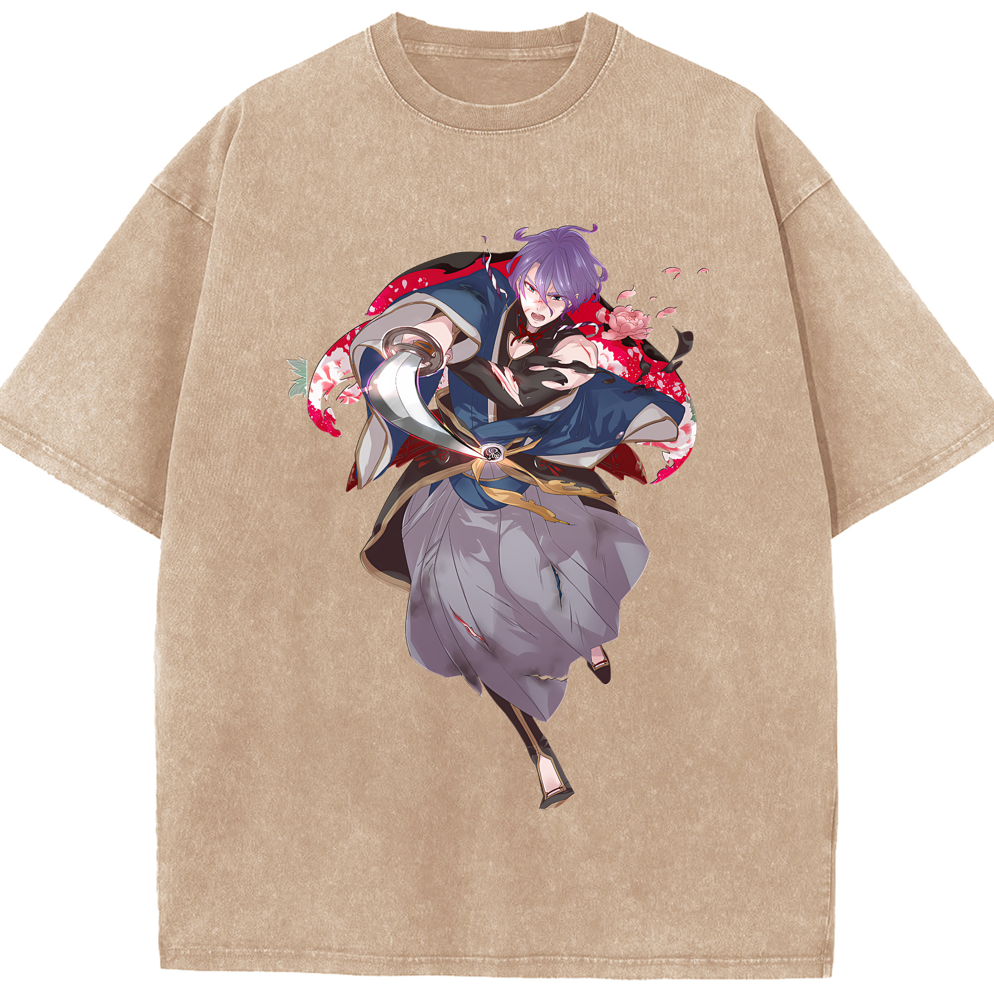 （画像用） 刀剣乱舞 Touken Ranbu 綿100% ヴィンテージ風 半袖Tシャツ（フロントプリント）