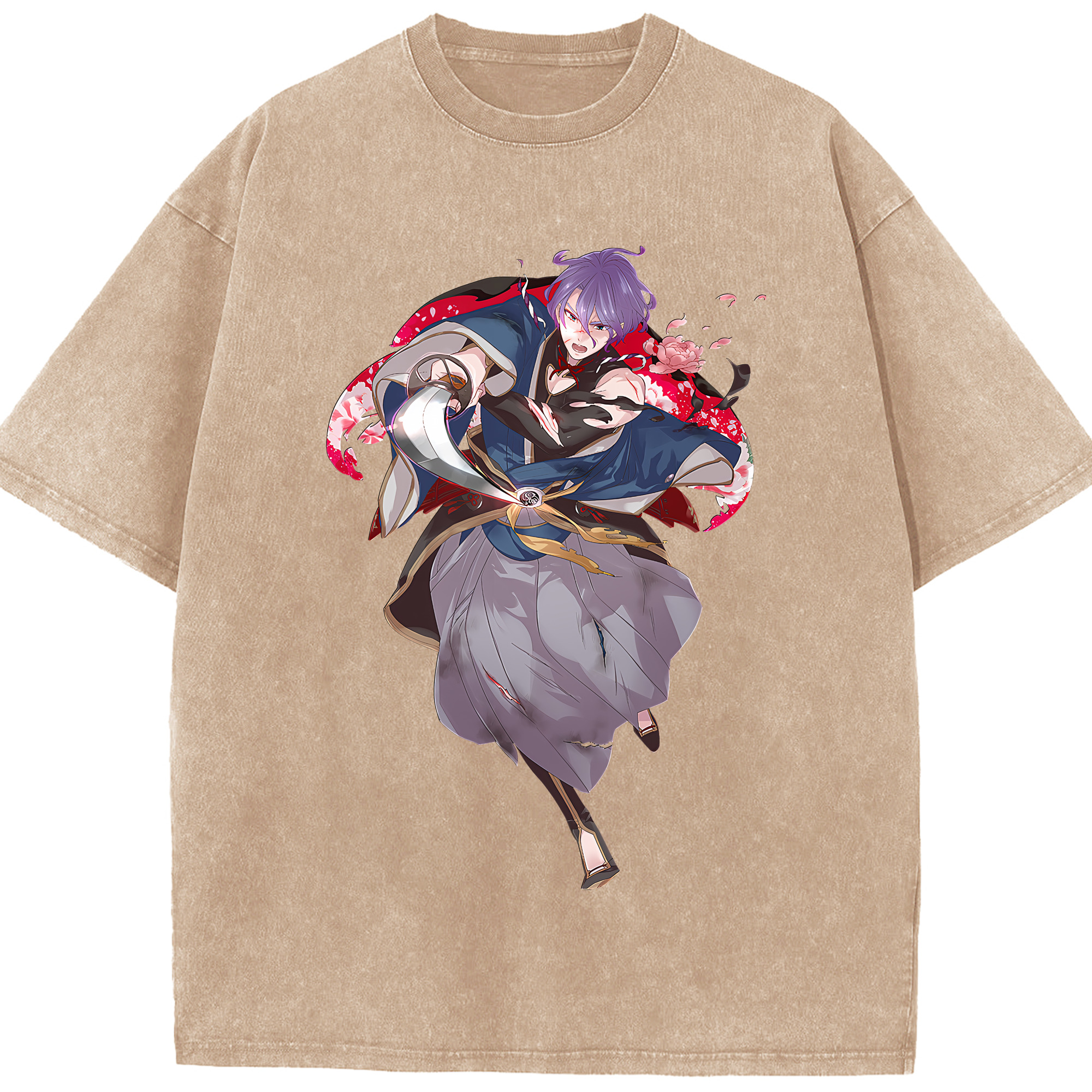 （画像用） 刀剣乱舞 Touken Ranbu 綿100% ヴィンテージ風 半袖Tシャツ（フロントプリント）