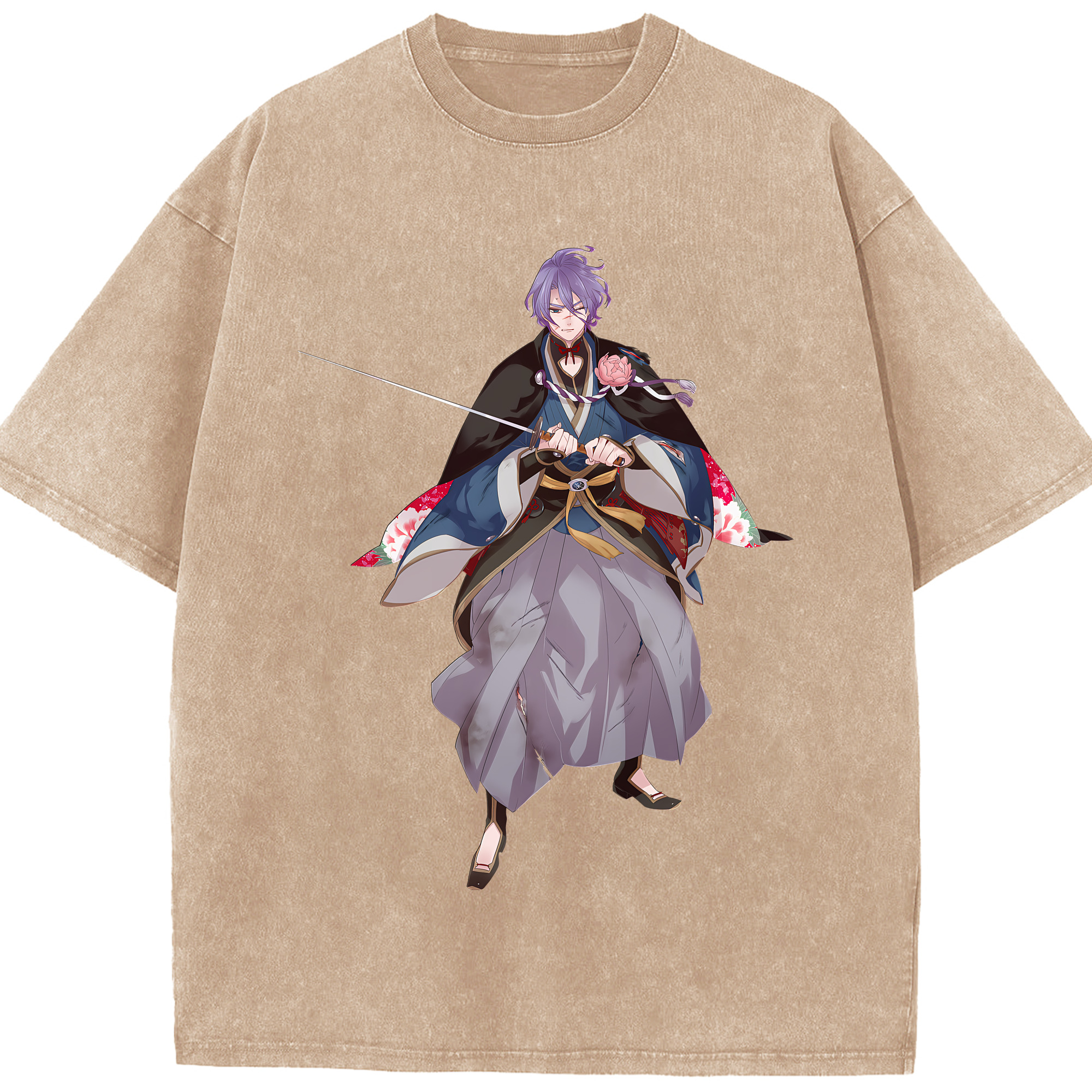 （画像用） 刀剣乱舞 Touken Ranbu 綿100% ヴィンテージ風 半袖Tシャツ（フロントプリント）