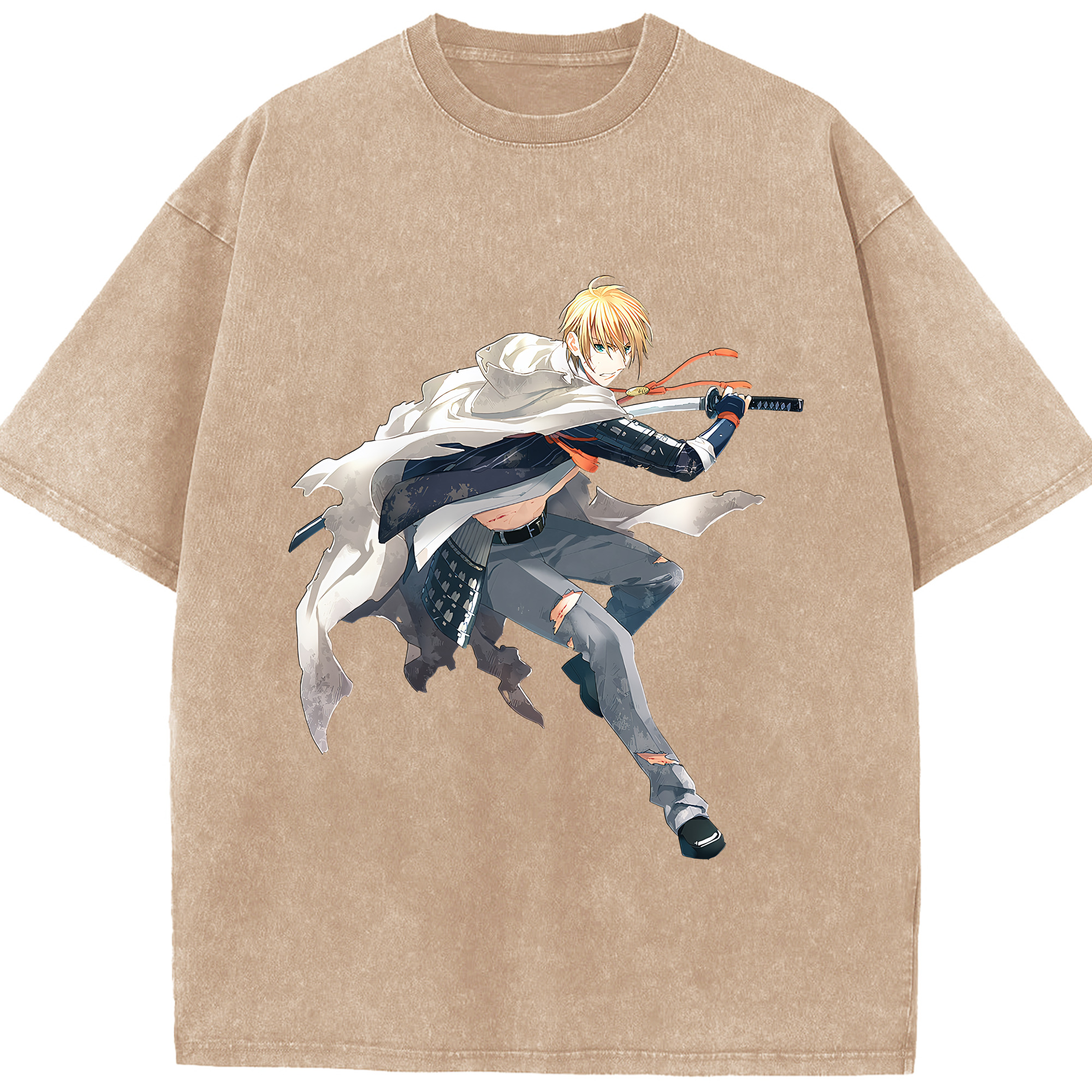 （画像用） 刀剣乱舞 Touken Ranbu 綿100% ヴィンテージ風 半袖Tシャツ（フロントプリント）
