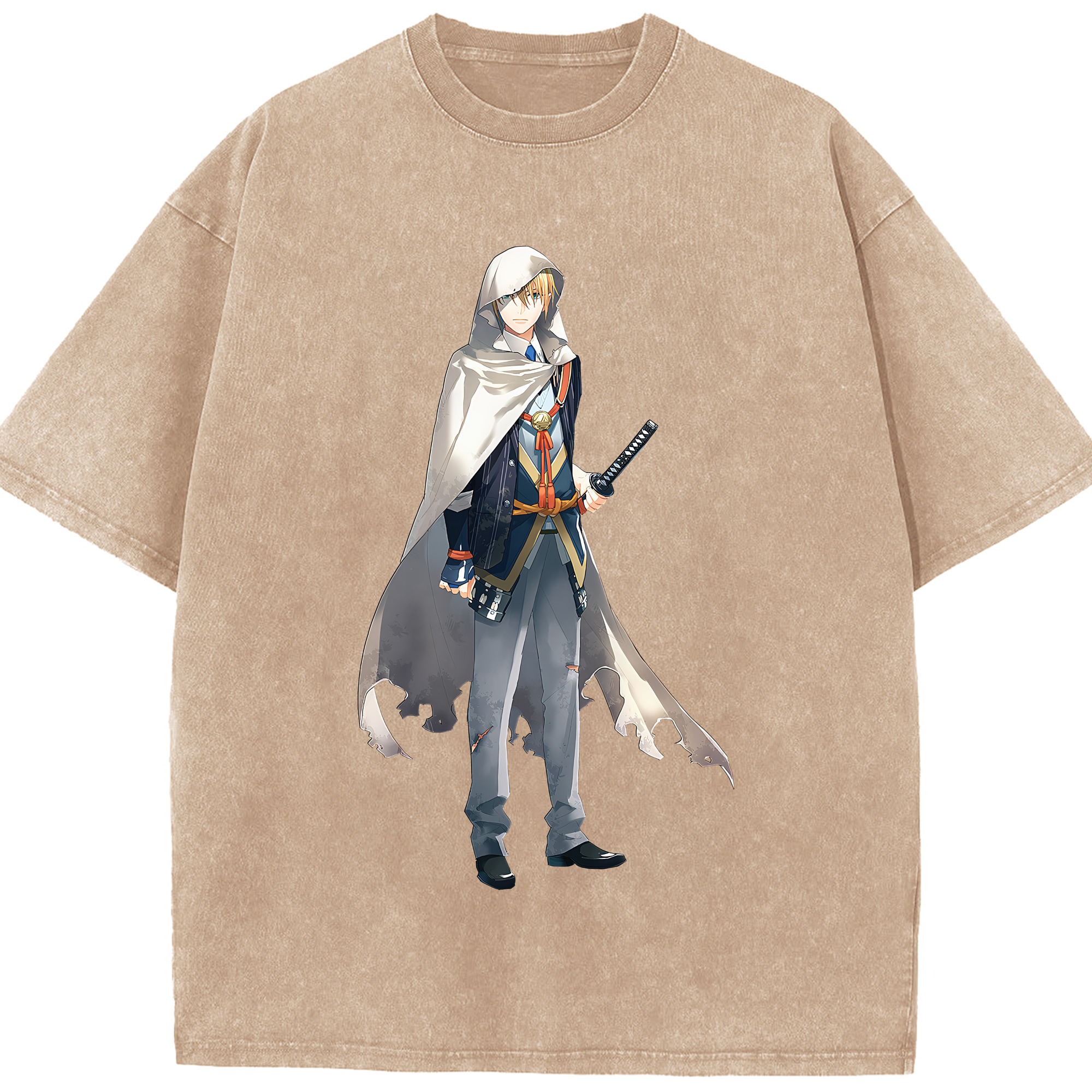 （画像用） 刀剣乱舞 Touken Ranbu 綿100% ヴィンテージ風 半袖Tシャツ（フロントプリント）