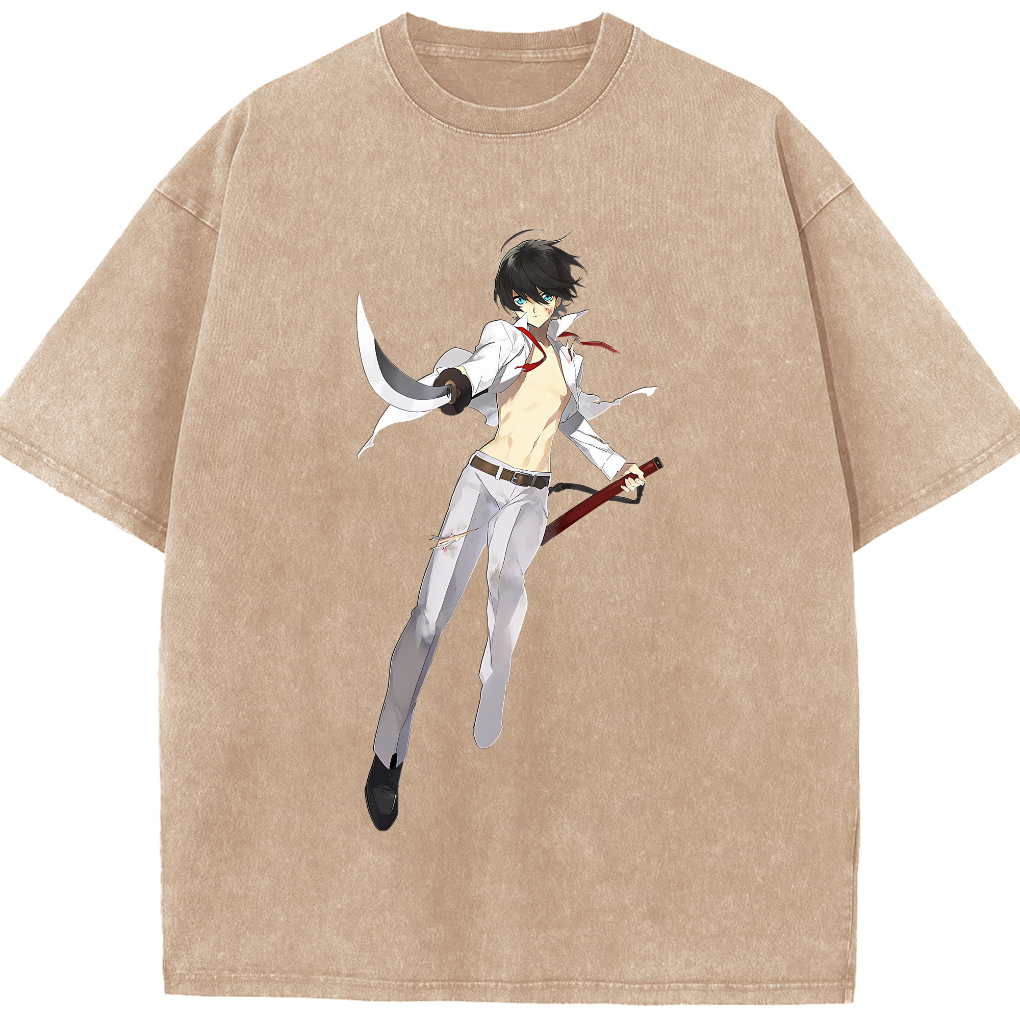 （画像用） 刀剣乱舞 Touken Ranbu 綿100% ヴィンテージ風 半袖Tシャツ（フロントプリント）