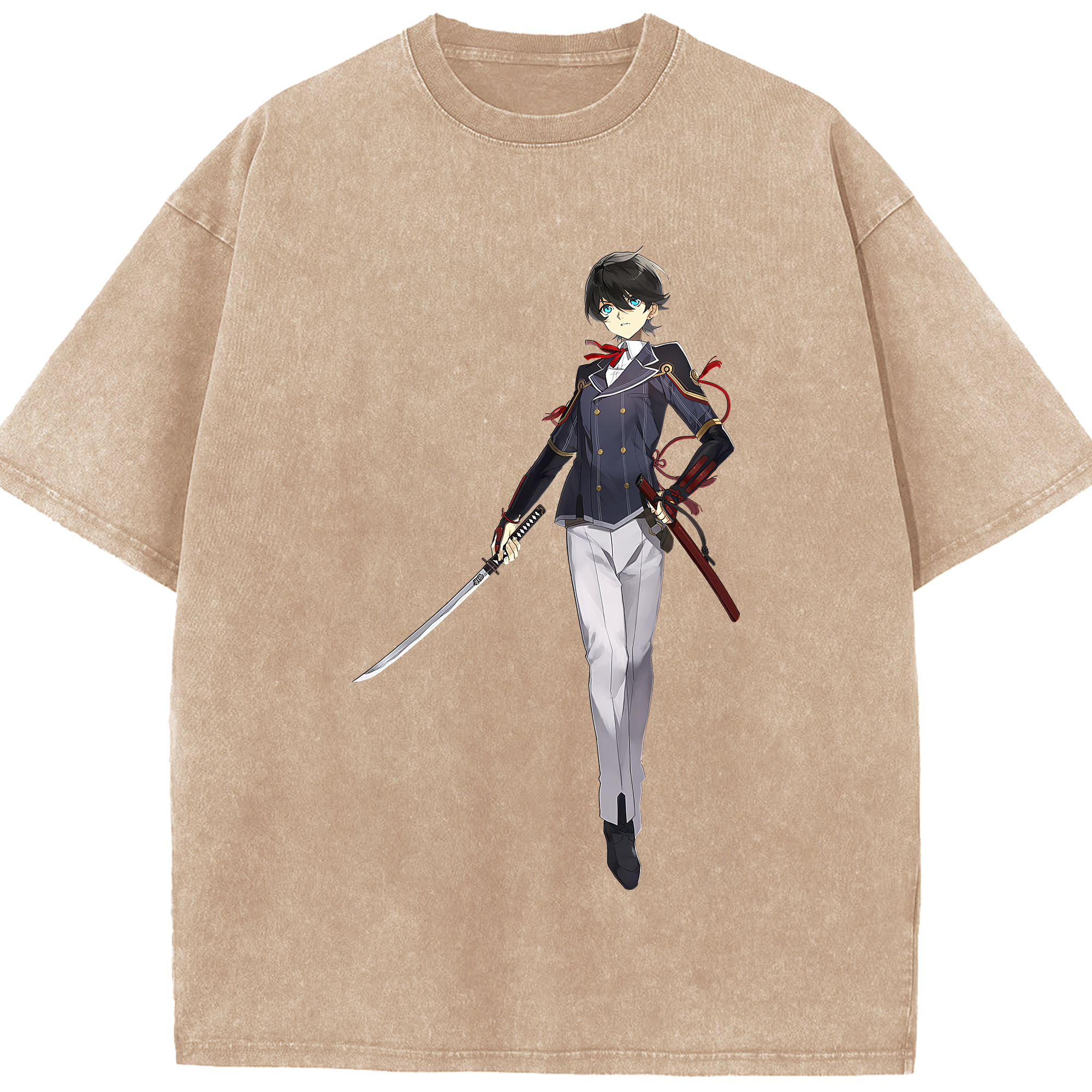 （画像用） 刀剣乱舞 Touken Ranbu 綿100% ヴィンテージ風 半袖Tシャツ（フロントプリント）