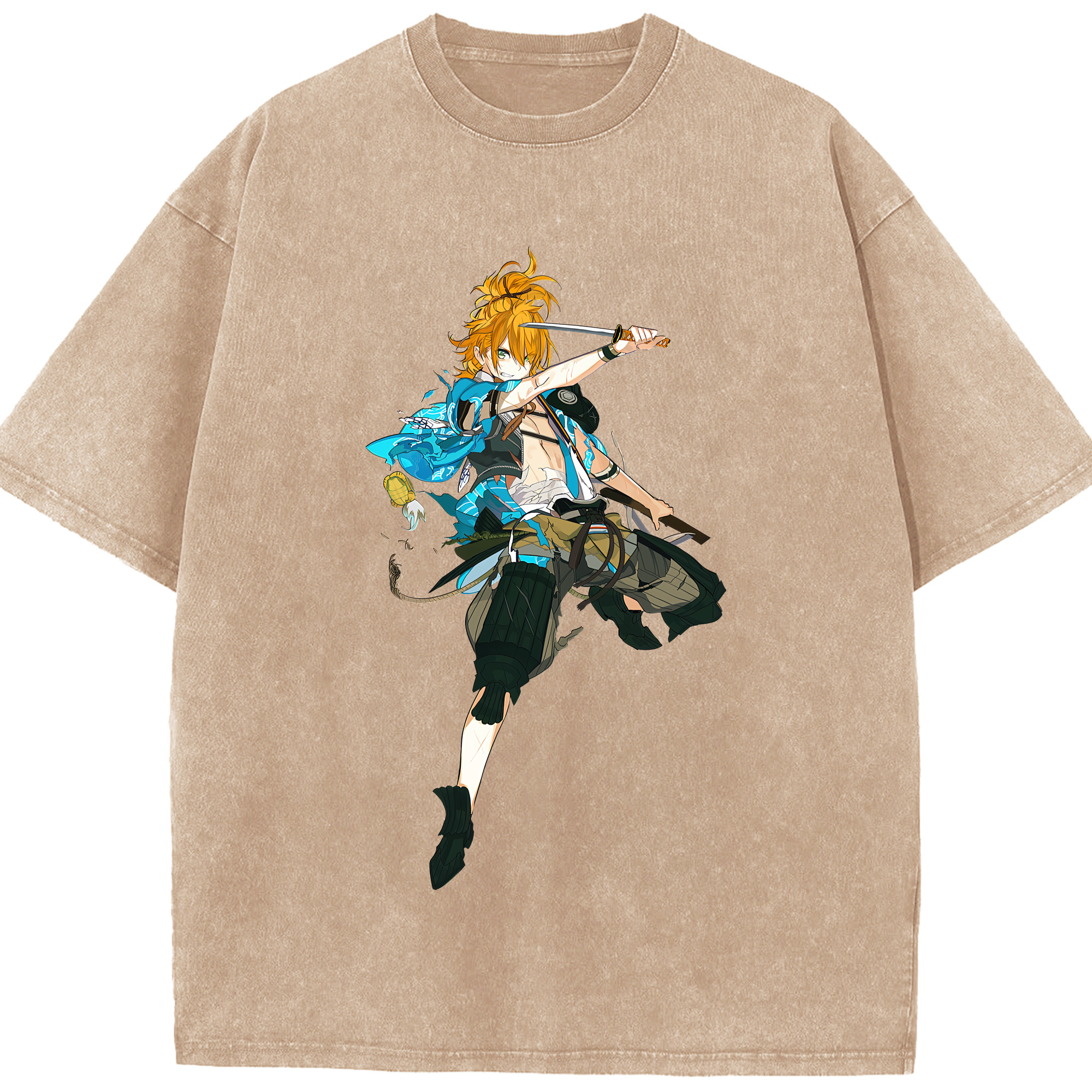 （画像用） 刀剣乱舞 Touken Ranbu 綿100% ヴィンテージ風 半袖Tシャツ（フロントプリント）