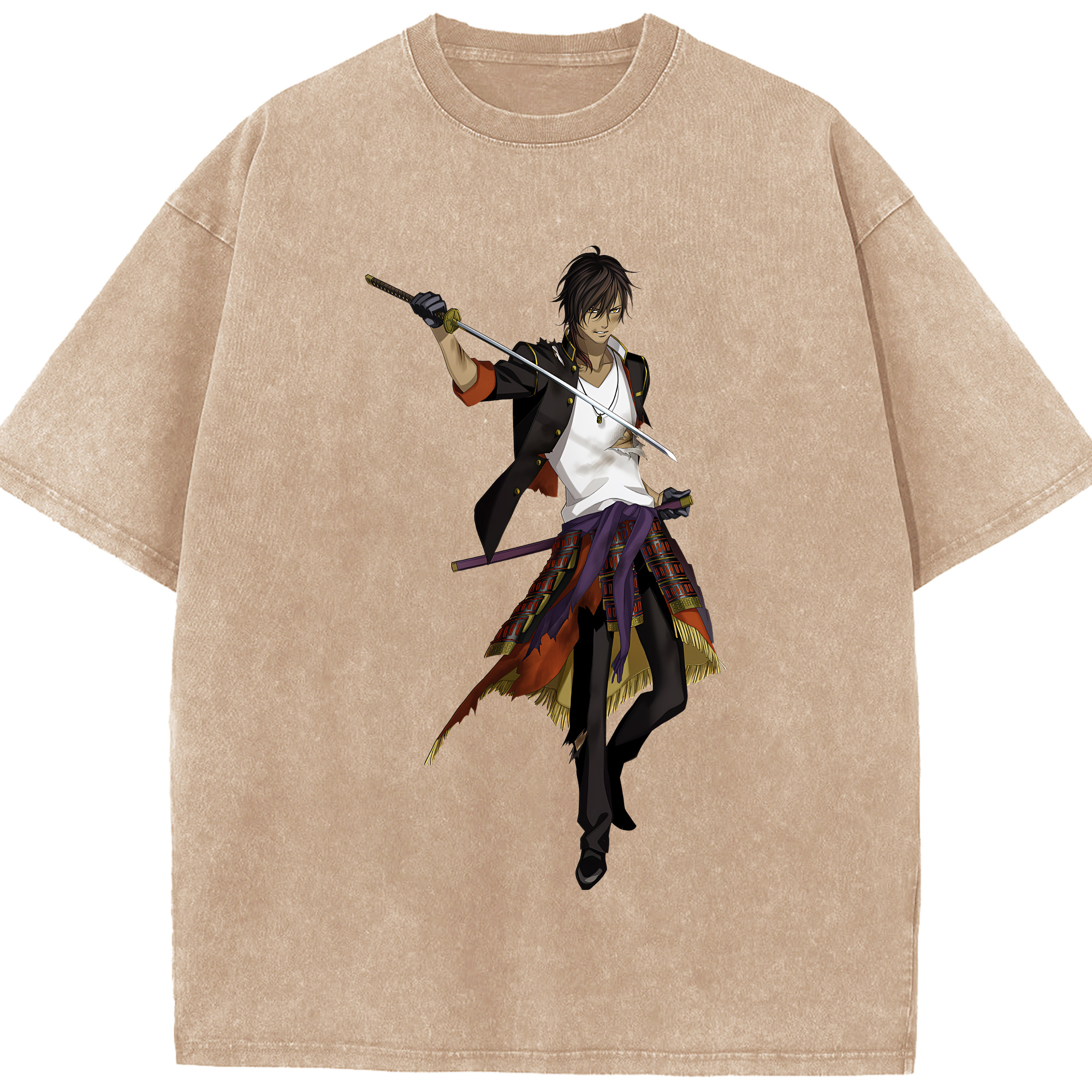 （画像用） 刀剣乱舞 Touken Ranbu 綿100% ヴィンテージ風 半袖Tシャツ（フロントプリント）