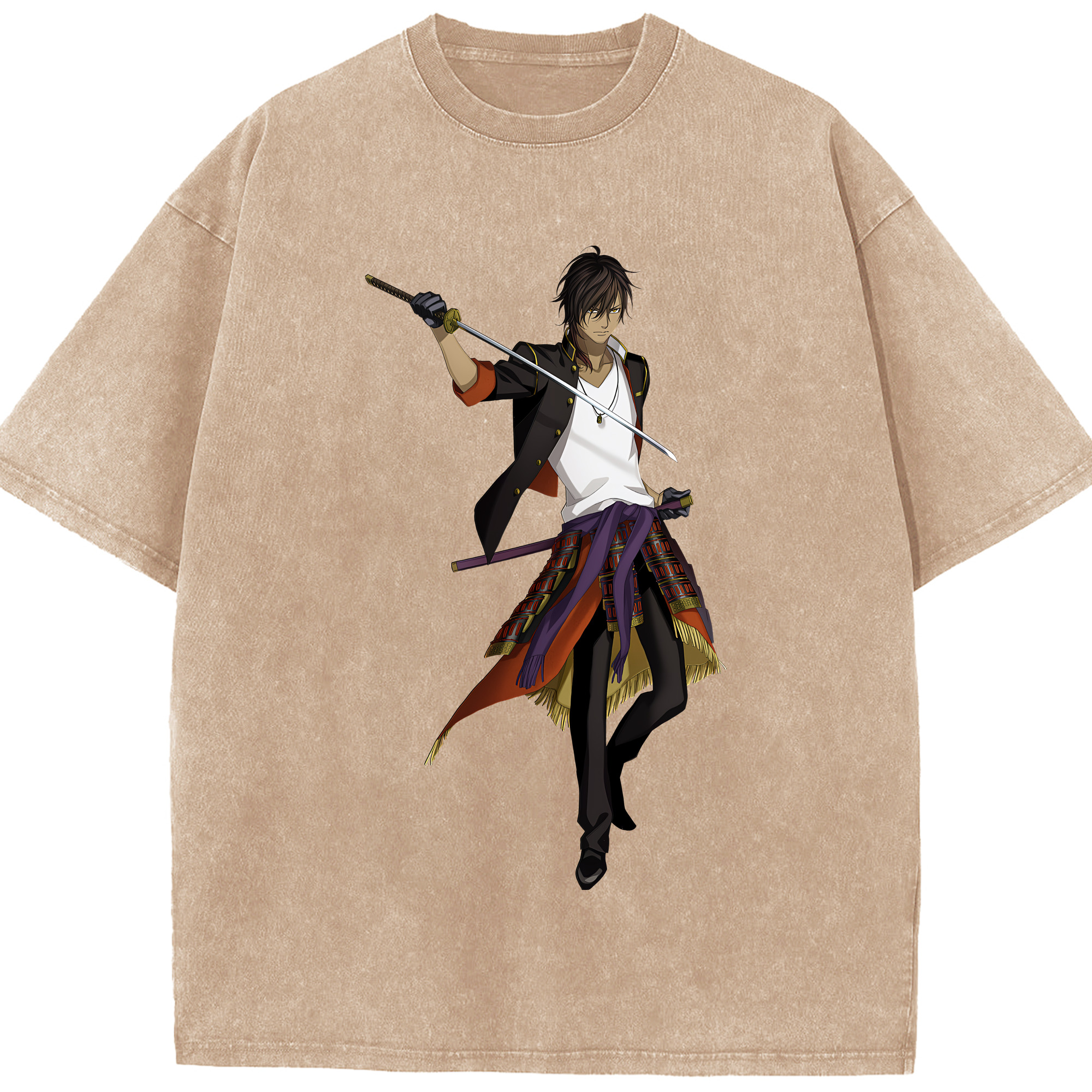 （画像用） 刀剣乱舞 Touken Ranbu 綿100% ヴィンテージ風 半袖Tシャツ（フロントプリント）