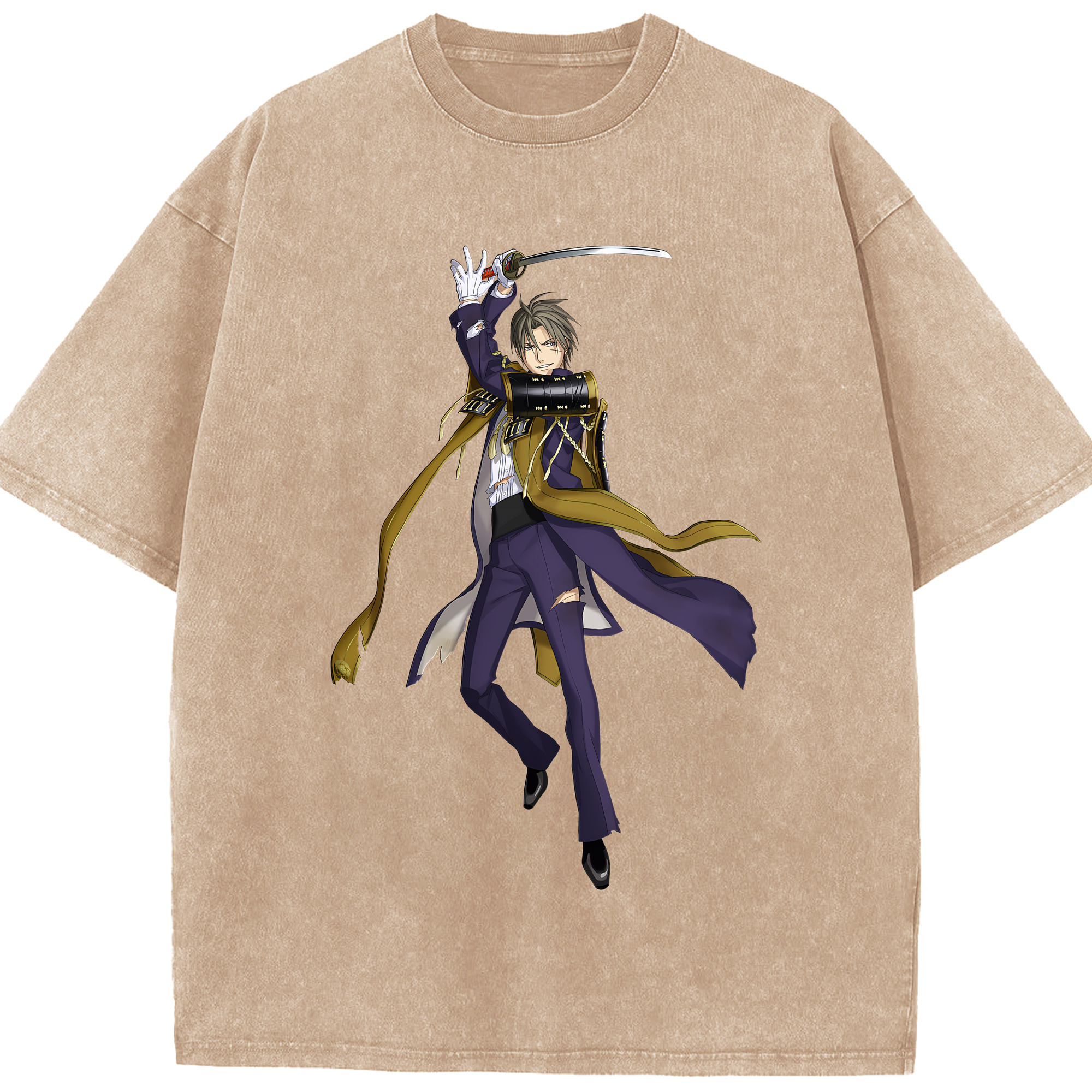 （画像用） 刀剣乱舞 Touken Ranbu 綿100% ヴィンテージ風 半袖Tシャツ（フロントプリント）