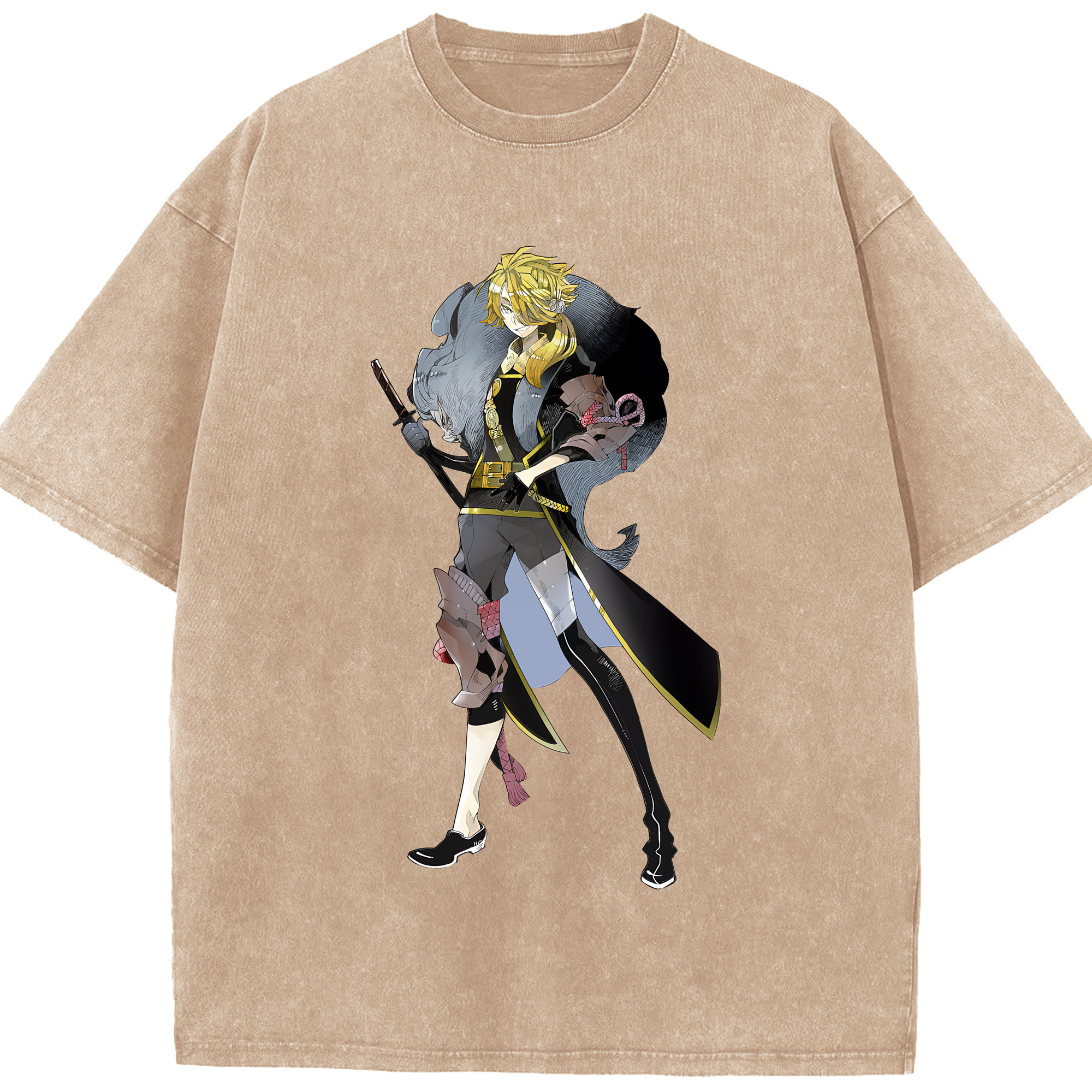 （画像用） 刀剣乱舞 Touken Ranbu 綿100% ヴィンテージ風 半袖Tシャツ（フロントプリント）