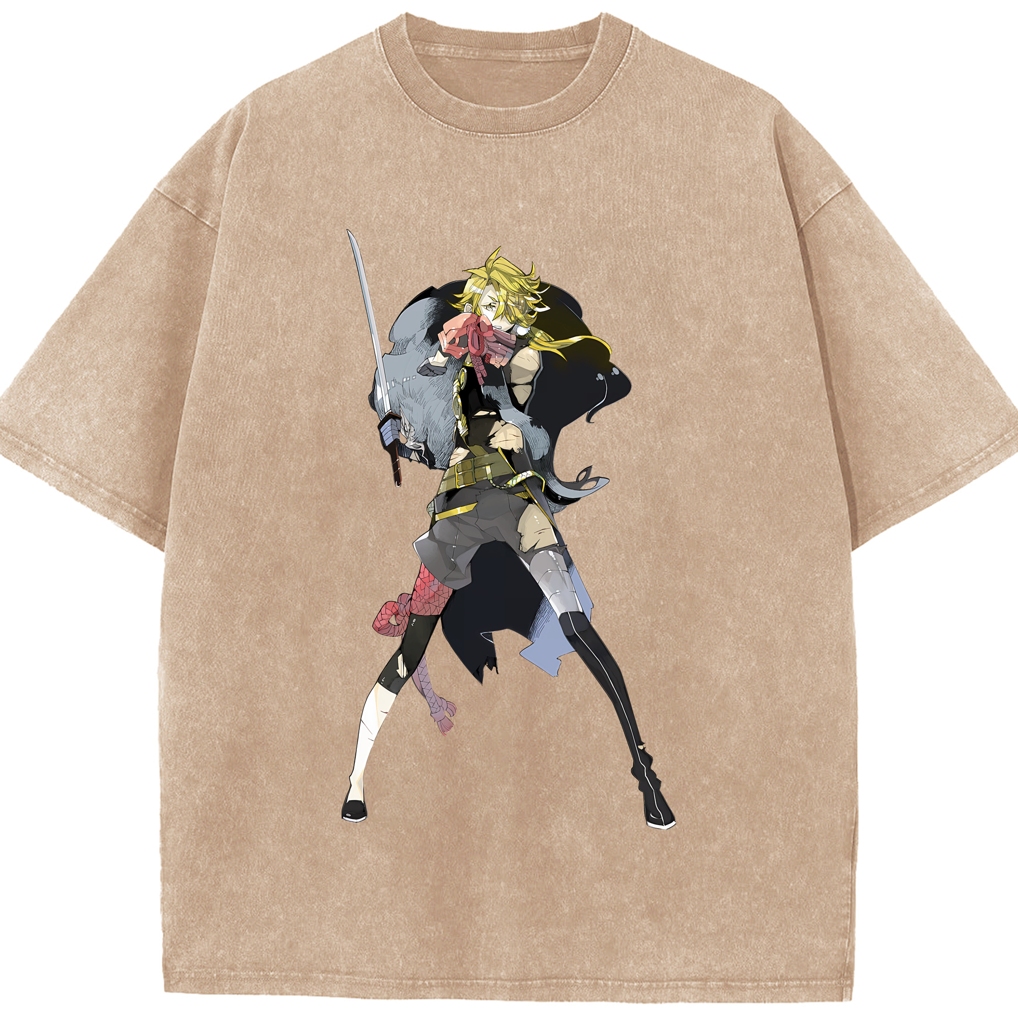 （画像用） 刀剣乱舞 Touken Ranbu 綿100% ヴィンテージ風 半袖Tシャツ（フロントプリント）