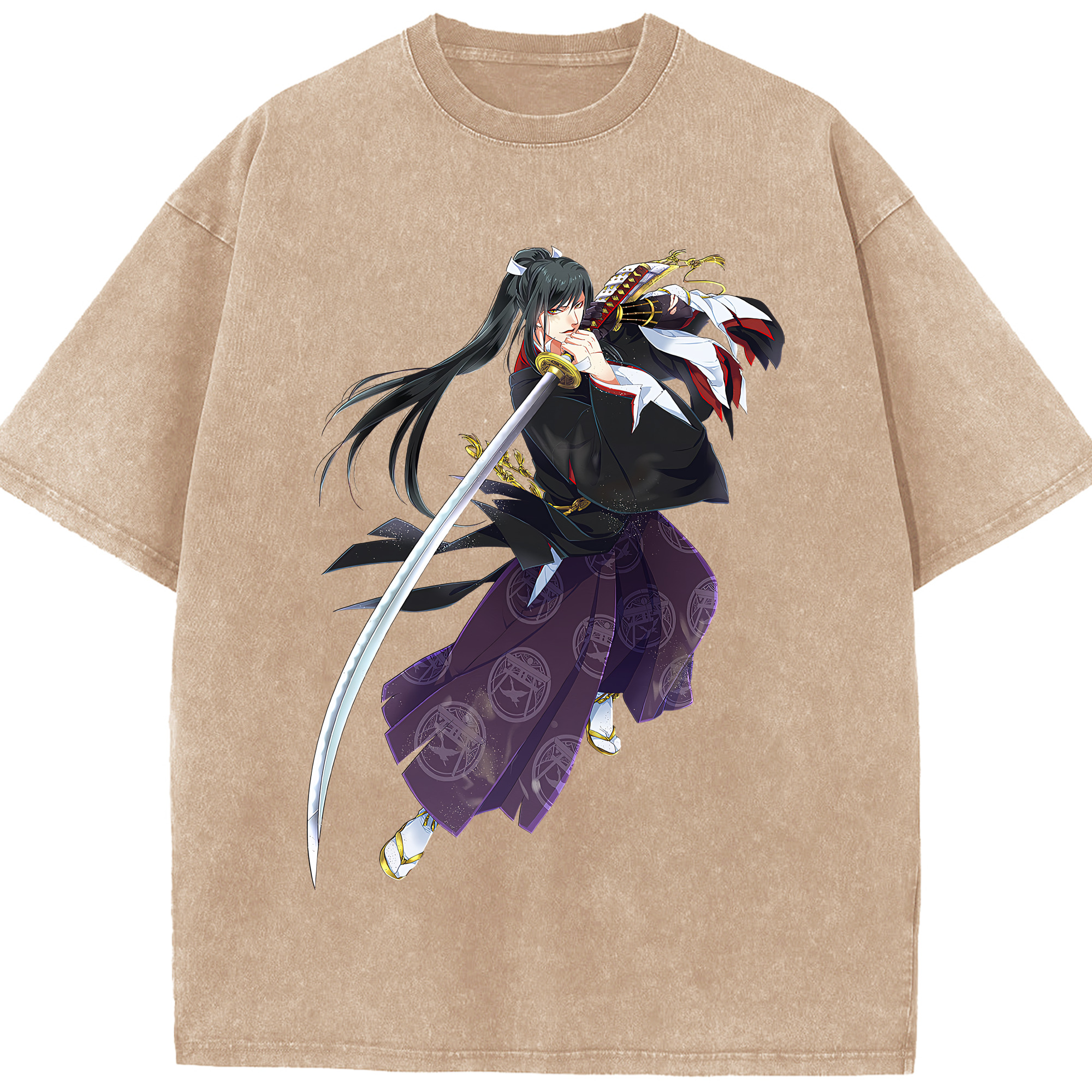 （画像用） 刀剣乱舞 Touken Ranbu 綿100% ヴィンテージ風 半袖Tシャツ（フロントプリント）