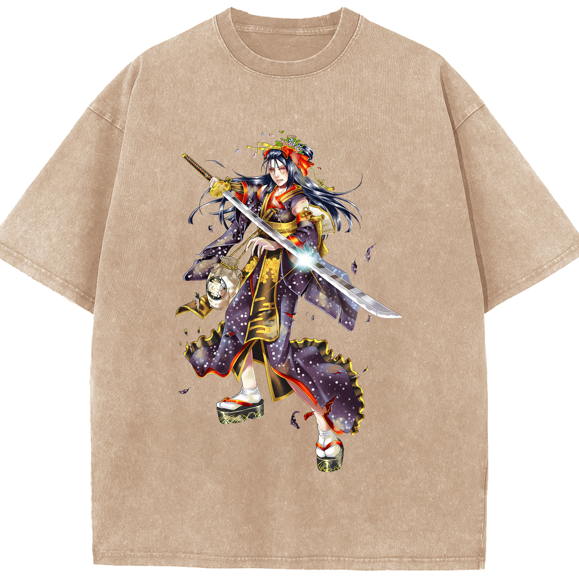 （画像用） 刀剣乱舞 Touken Ranbu 綿100% ヴィンテージ風 半袖Tシャツ（フロントプリント）