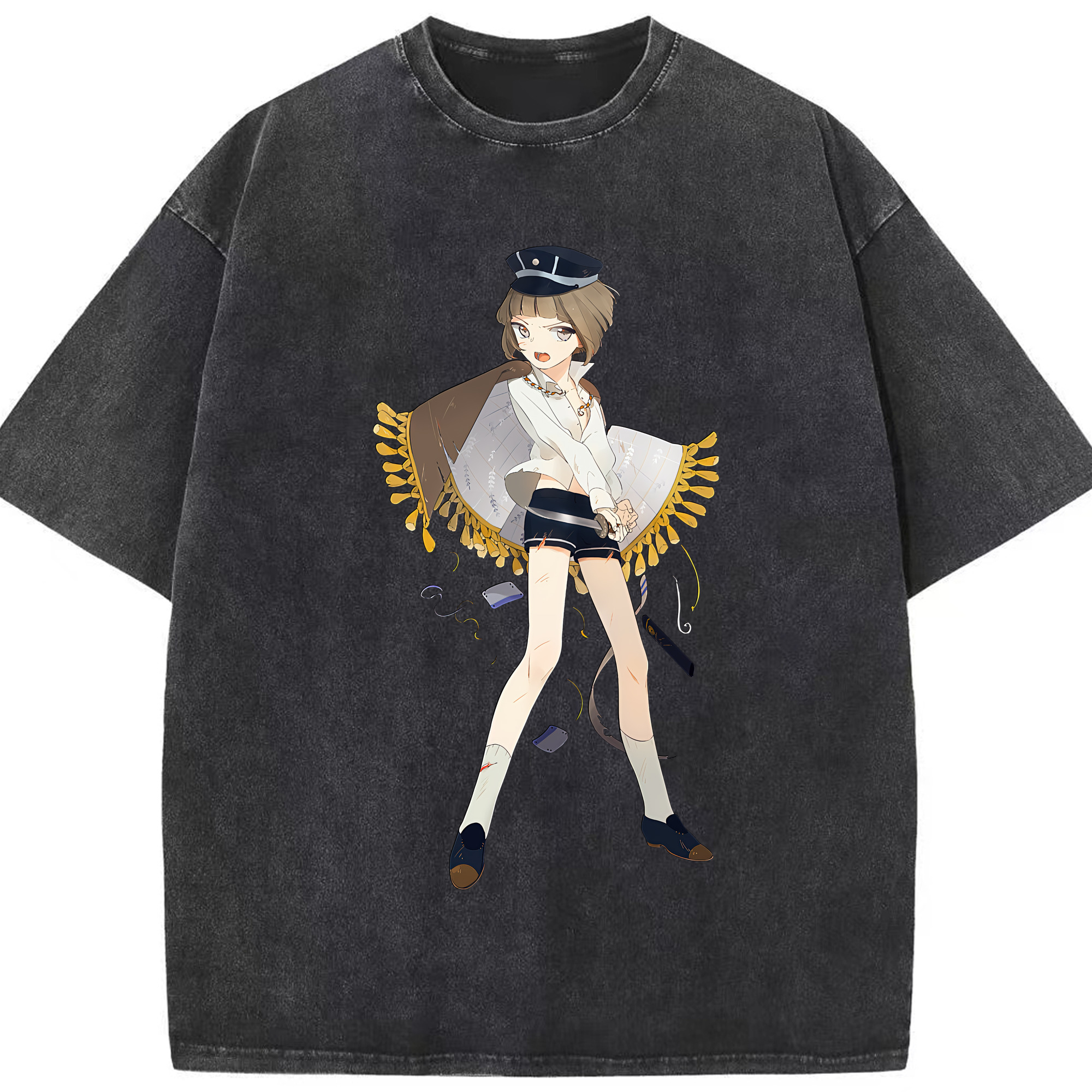 （画像用） 刀剣乱舞 Touken Ranbu 綿100% ヴィンテージ風 半袖Tシャツ（フロントプリント）