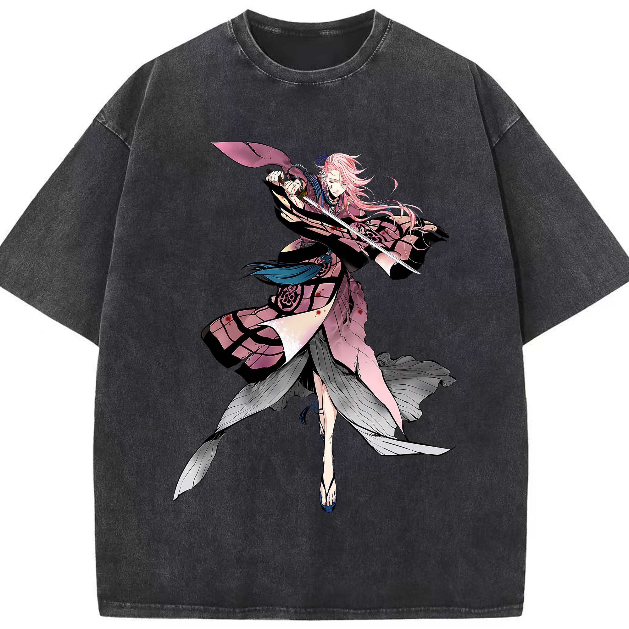 （画像用） 刀剣乱舞 Touken Ranbu 綿100% ヴィンテージ風 半袖Tシャツ（フロントプリント）