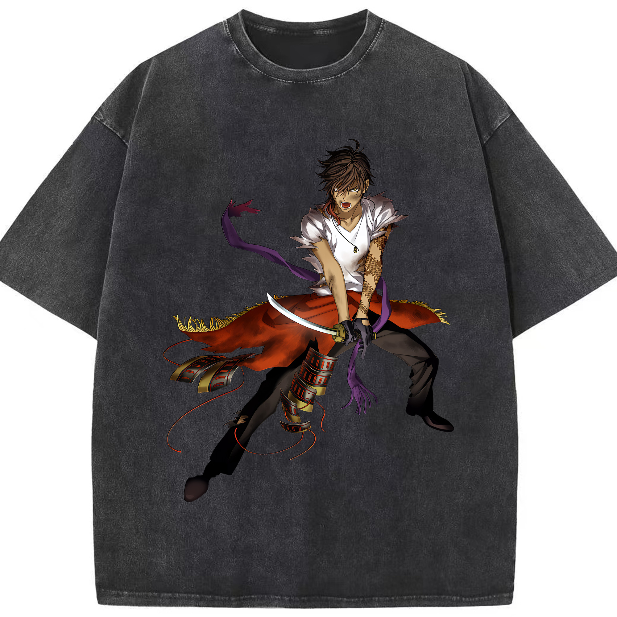（画像用） 刀剣乱舞 Touken Ranbu 綿100% ヴィンテージ風 半袖Tシャツ（フロントプリント）