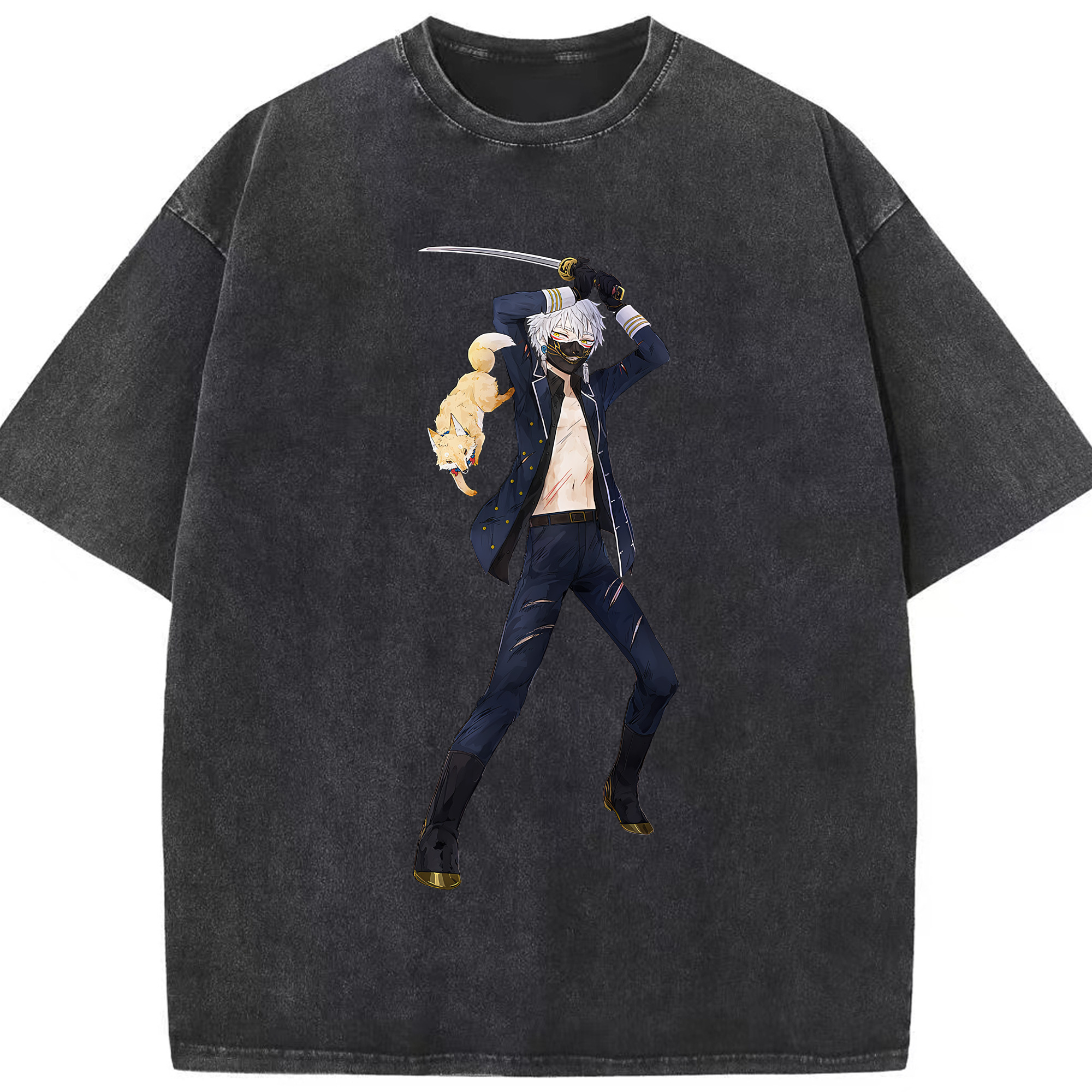 （画像用） 刀剣乱舞 Touken Ranbu 綿100% ヴィンテージ風 半袖Tシャツ（フロントプリント）