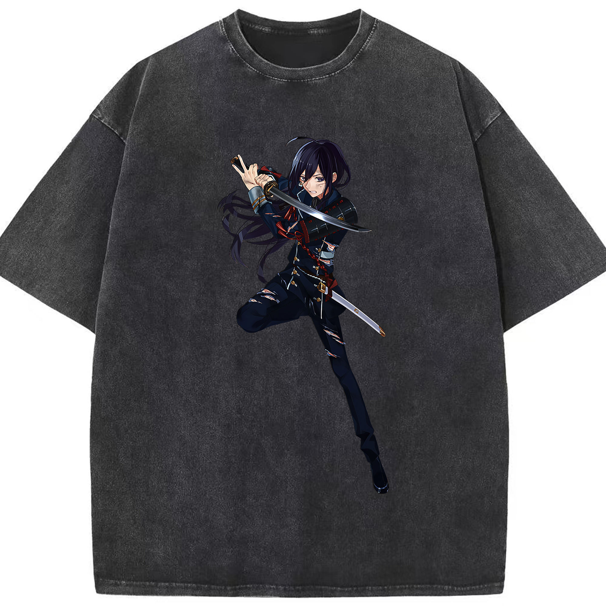 （画像用） 刀剣乱舞 Touken Ranbu 綿100% ヴィンテージ風 半袖Tシャツ（フロントプリント）