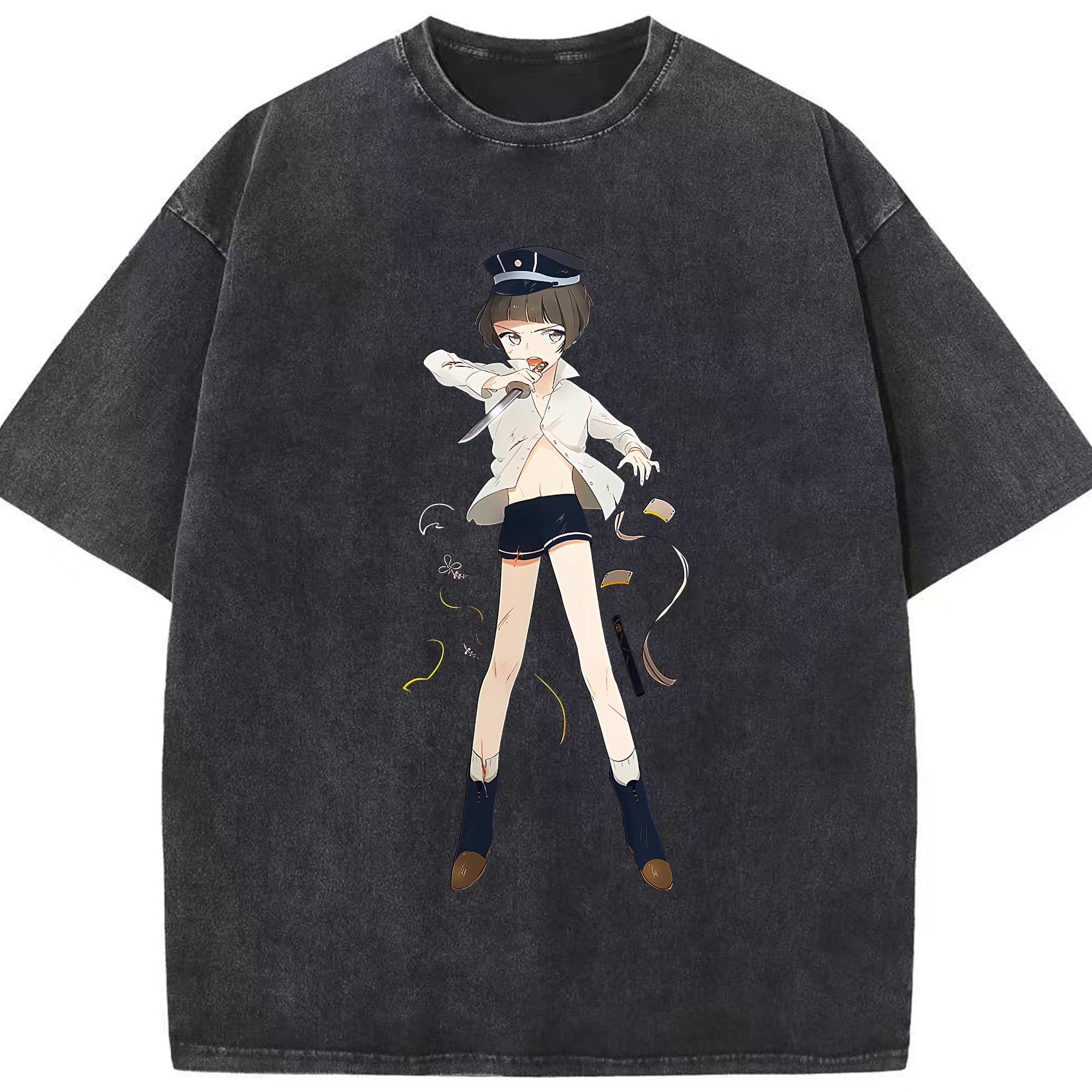 （画像用） 刀剣乱舞 Touken Ranbu 綿100% ヴィンテージ風 半袖Tシャツ（フロントプリント）