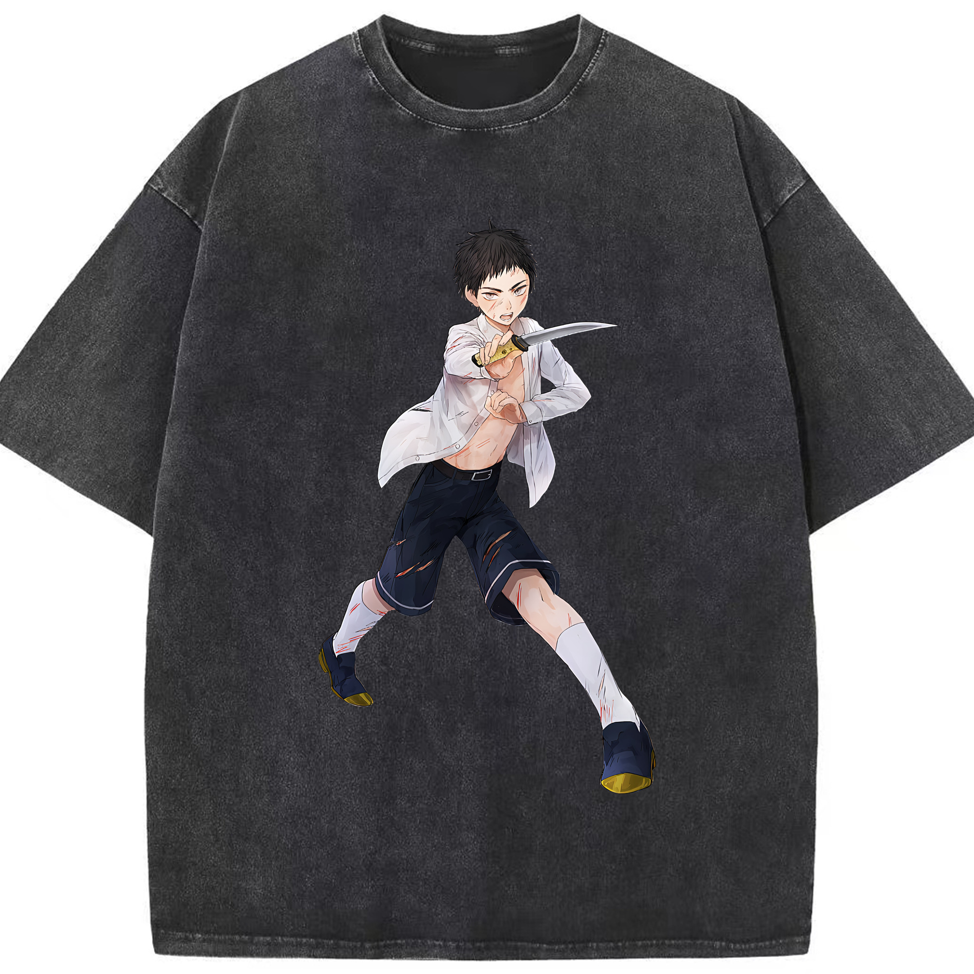 （画像用） 刀剣乱舞 Touken Ranbu 綿100% ヴィンテージ風 半袖Tシャツ（フロントプリント）