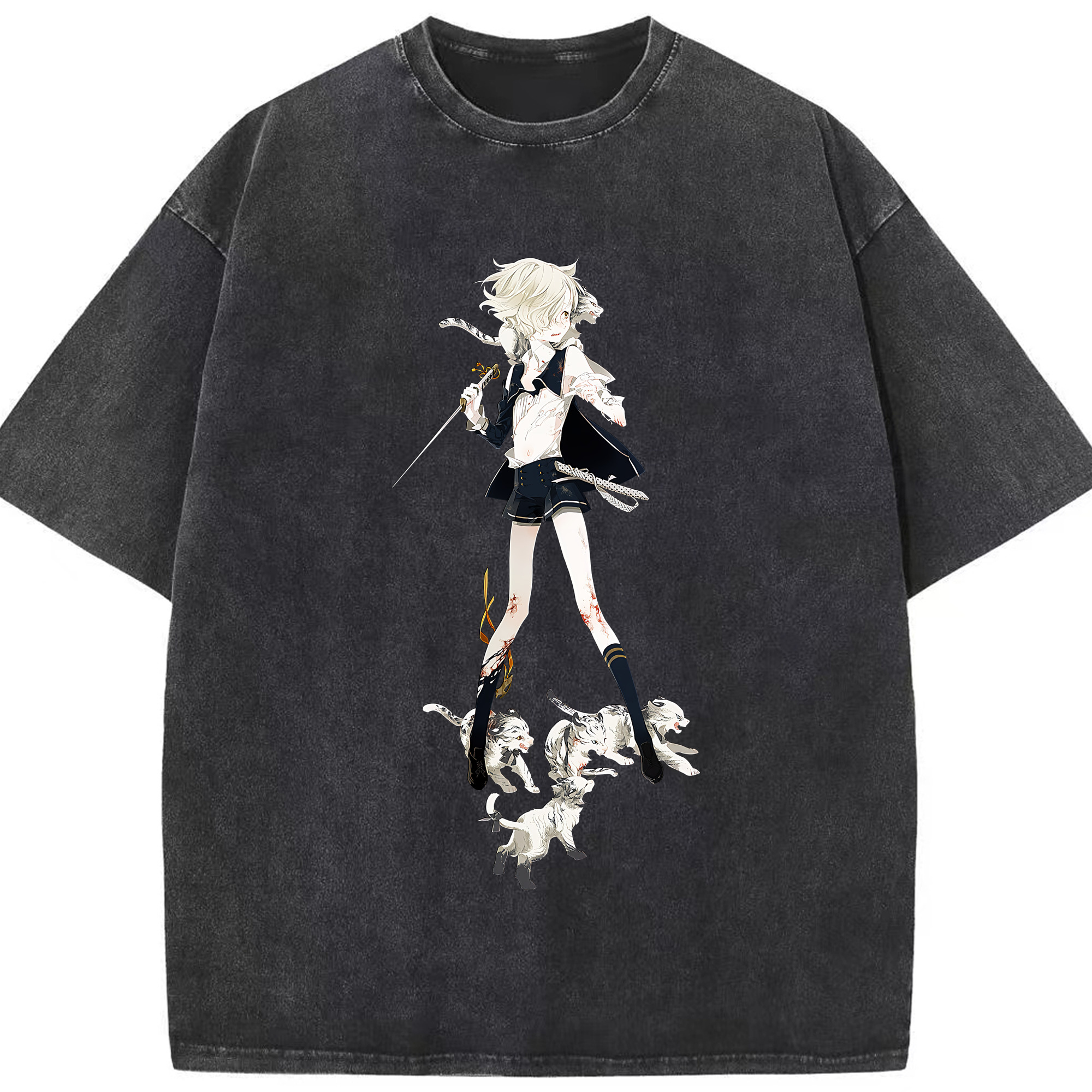（画像用） 刀剣乱舞 Touken Ranbu 綿100% ヴィンテージ風 半袖Tシャツ（フロントプリント）