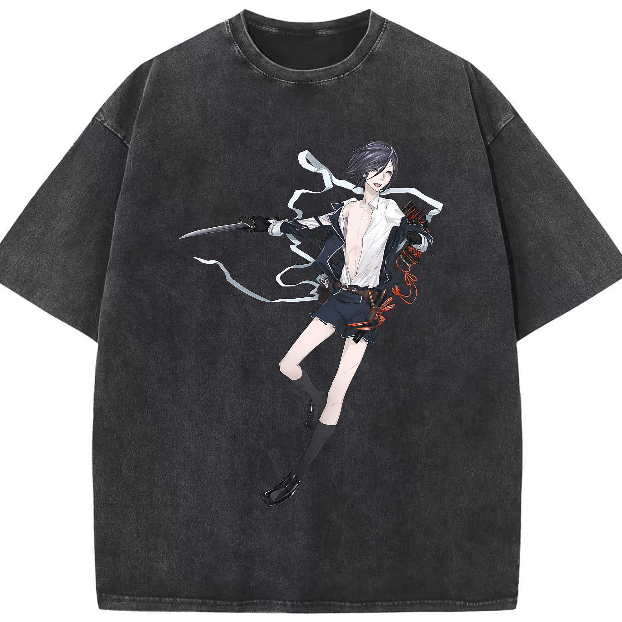 （画像用） 刀剣乱舞 Touken Ranbu 綿100% ヴィンテージ風 半袖Tシャツ（フロントプリント）