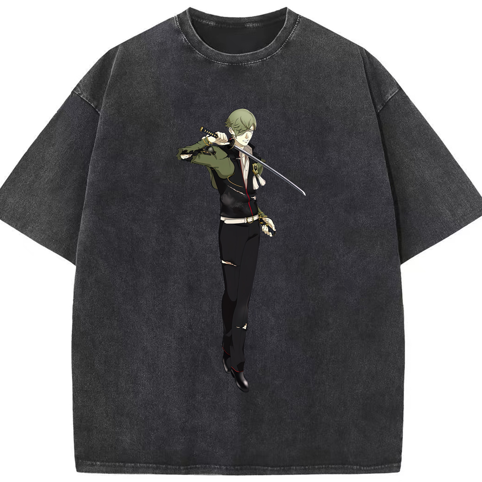 （画像用） 刀剣乱舞 Touken Ranbu 綿100% ヴィンテージ風 半袖Tシャツ（フロントプリント）