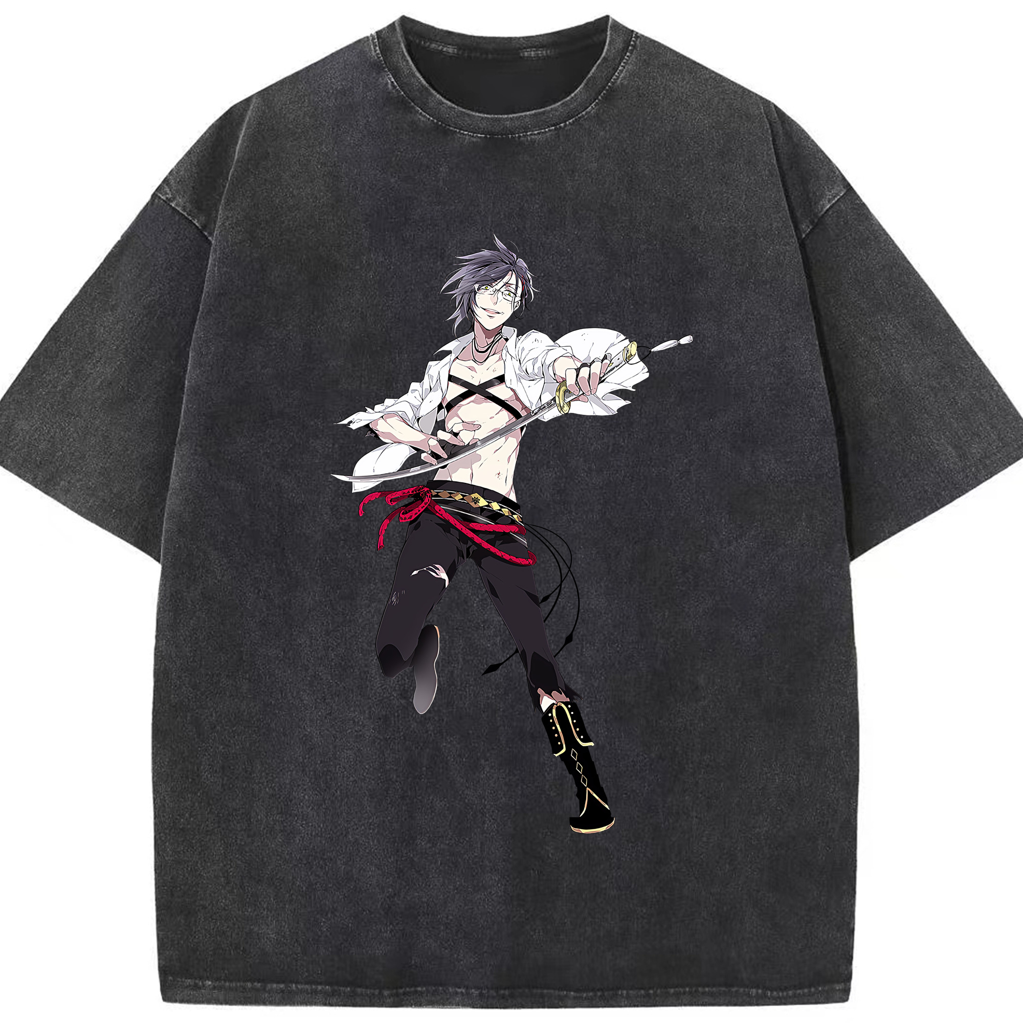 （画像用） 刀剣乱舞 Touken Ranbu 綿100% ヴィンテージ風 半袖Tシャツ（フロントプリント）