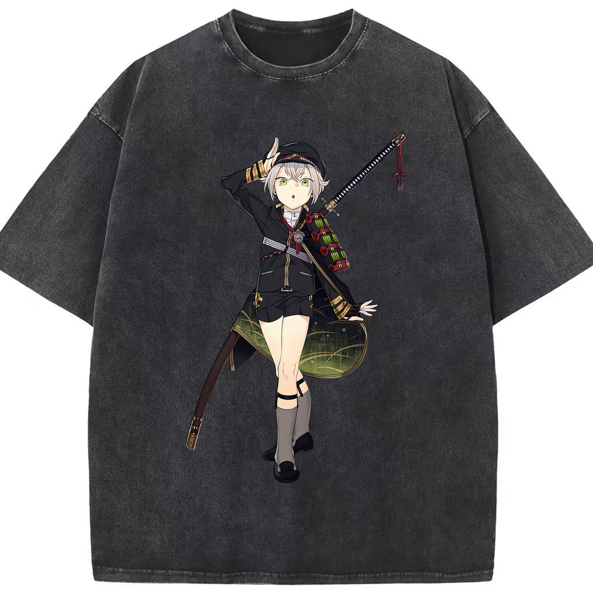 （画像用） 刀剣乱舞 Touken Ranbu 綿100% ヴィンテージ風 半袖Tシャツ（フロントプリント）